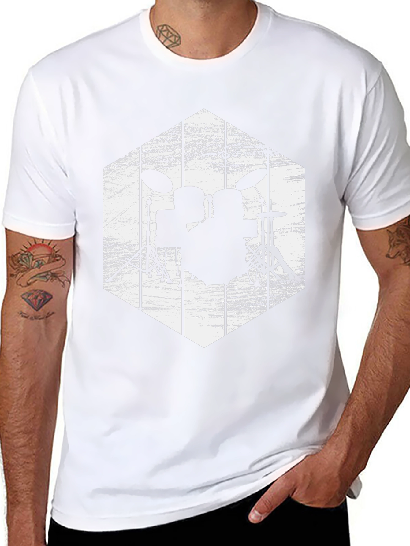Drum Set Graphic Tee - Rock Band T-Shirt