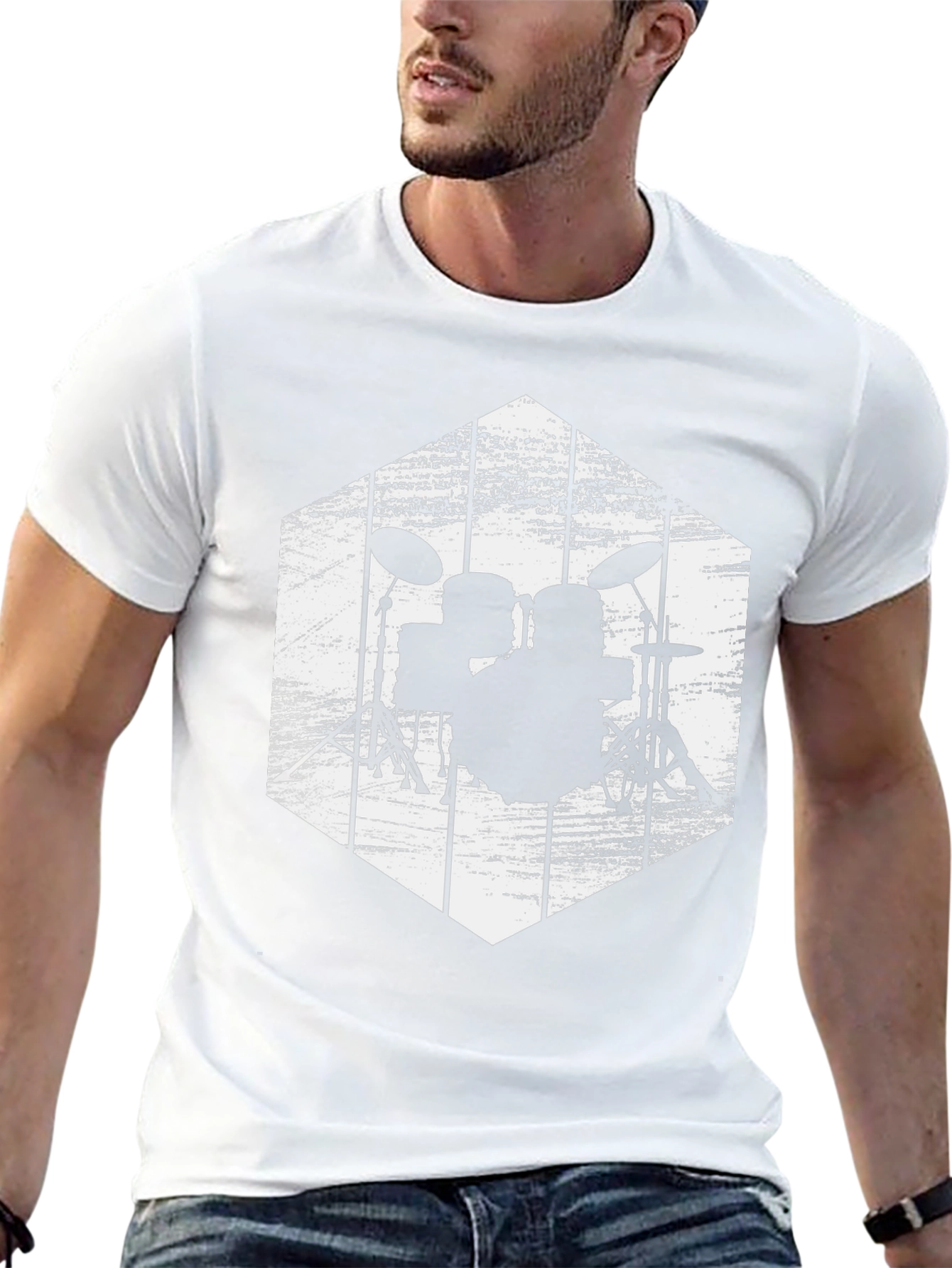 Drum Set Graphic Tee - Rock Band T-Shirt