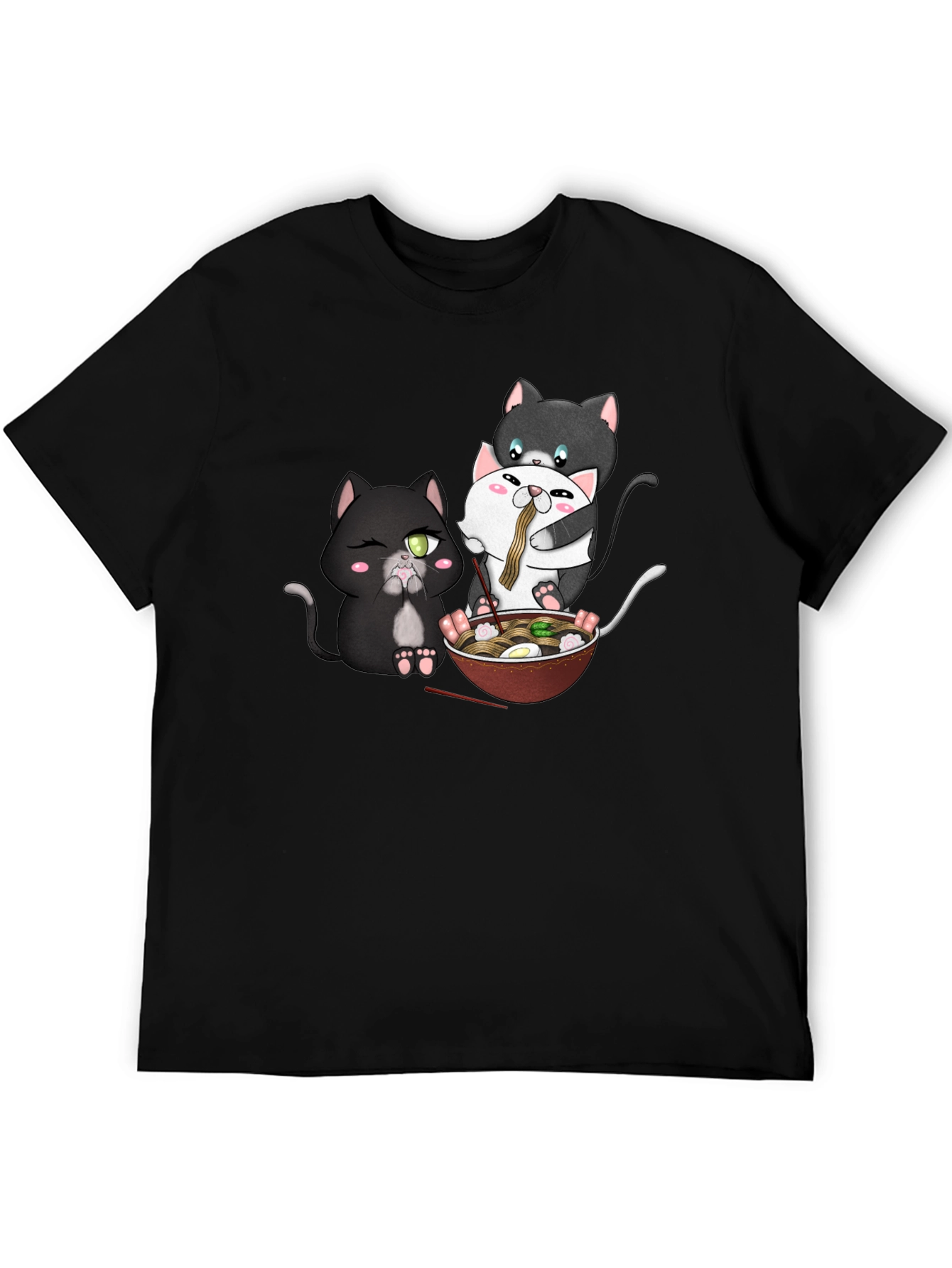 Cute Cats Ramen Graphic T-Shirt