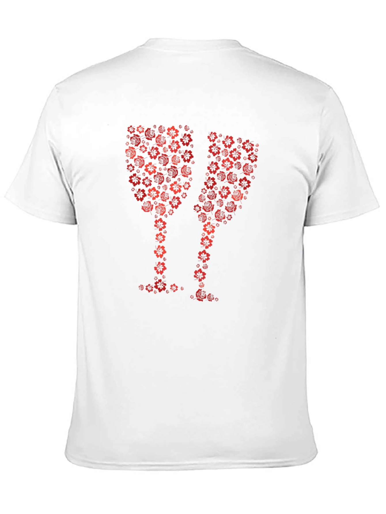 Floral Wine Glass Graphic T-Shirt