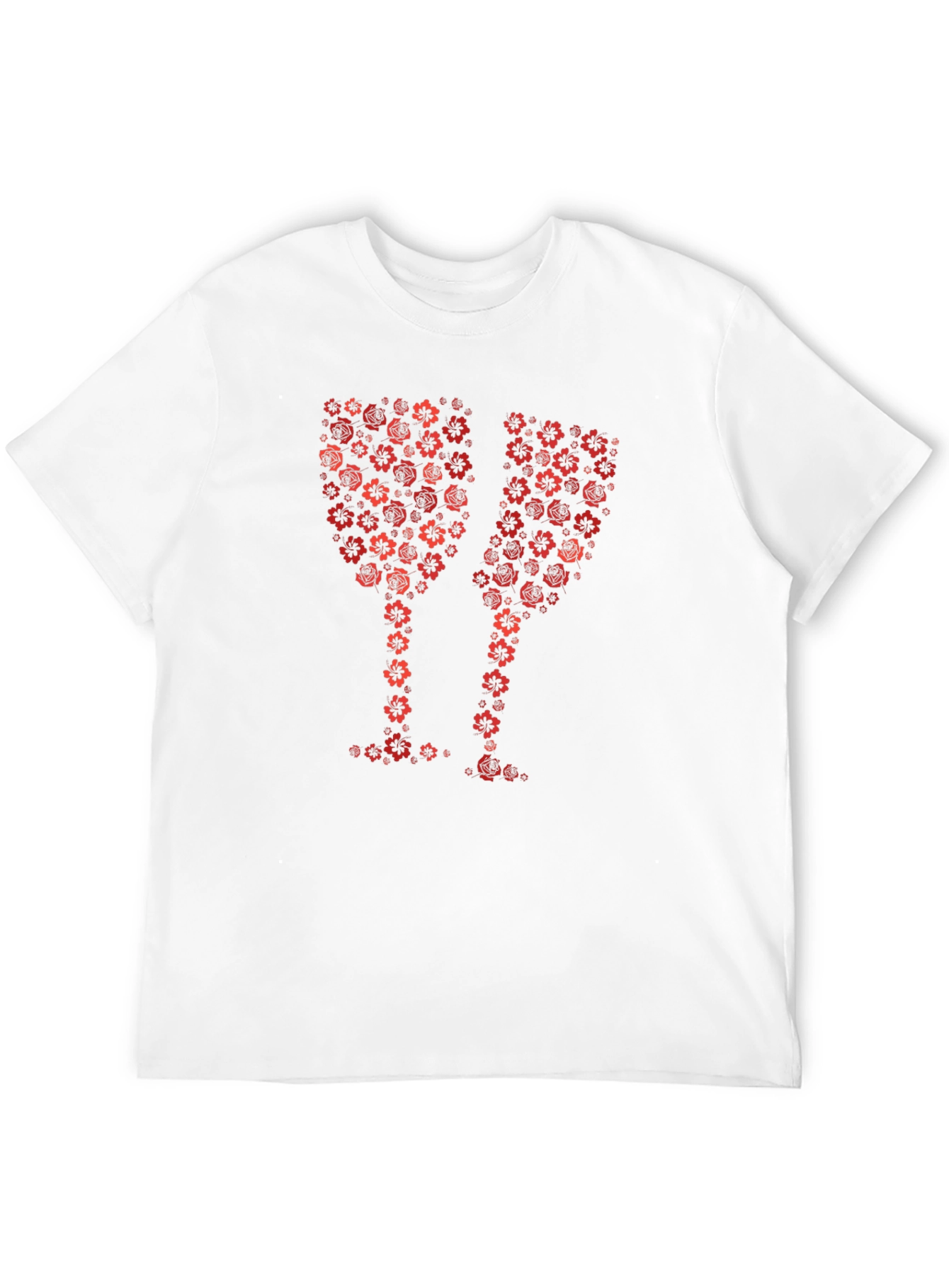 Floral Wine Glass Graphic T-Shirt
