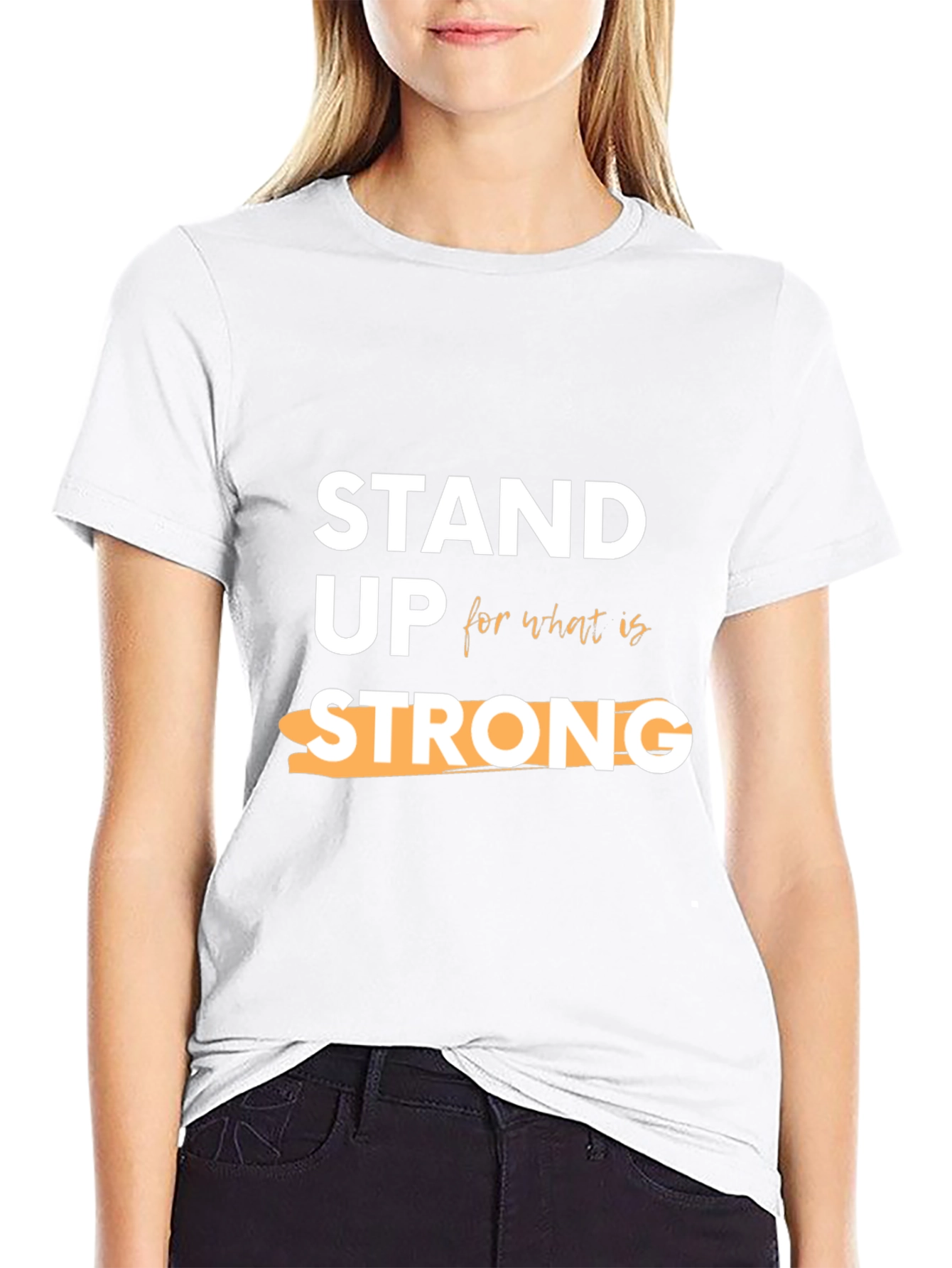Stand Up Strong Graphic Tee - Stylish Slogan T-Shirt
