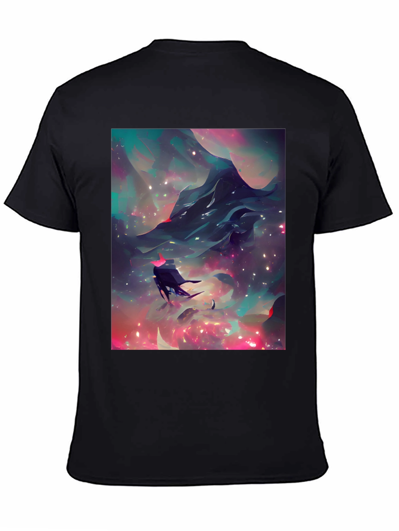 Nebula Voyager Graphic Tee - Black Cotton Comfort
