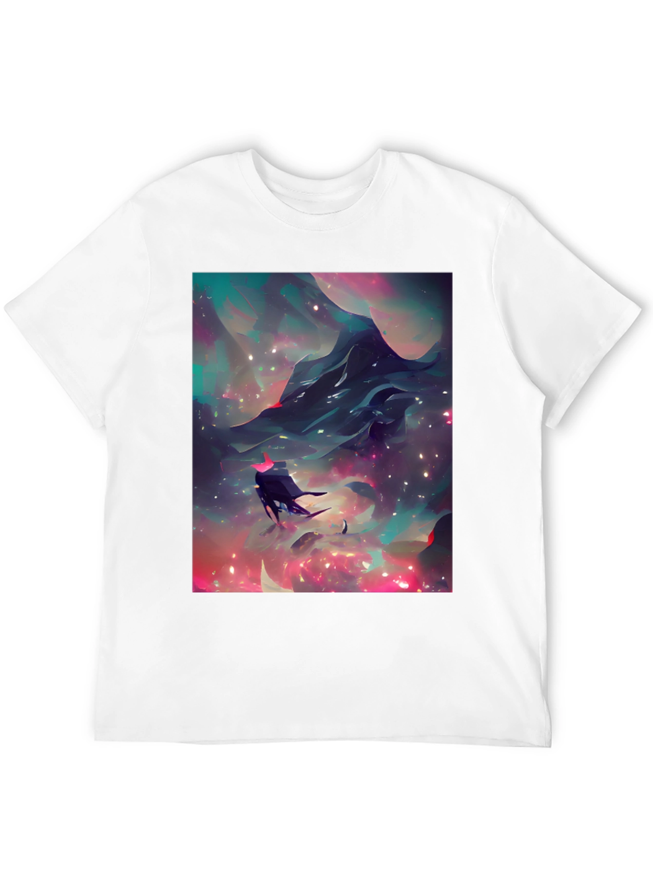 Nebula Voyager Graphic Tee - Black Cotton Comfort