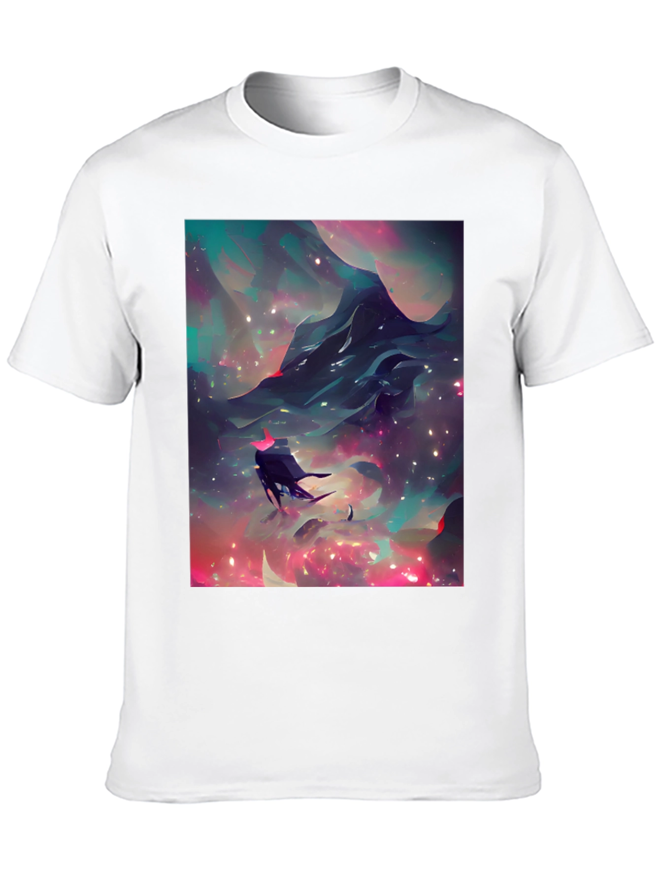 Nebula Voyager Graphic Tee - Black Cotton Comfort