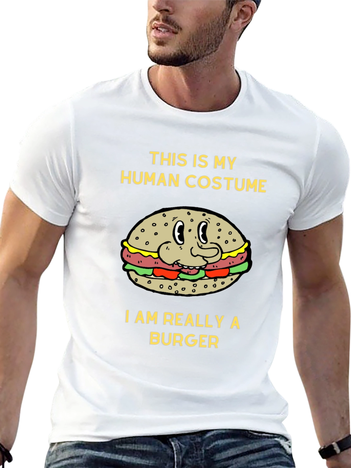 Human Costume Burger T-Shirt - Novelty Tee