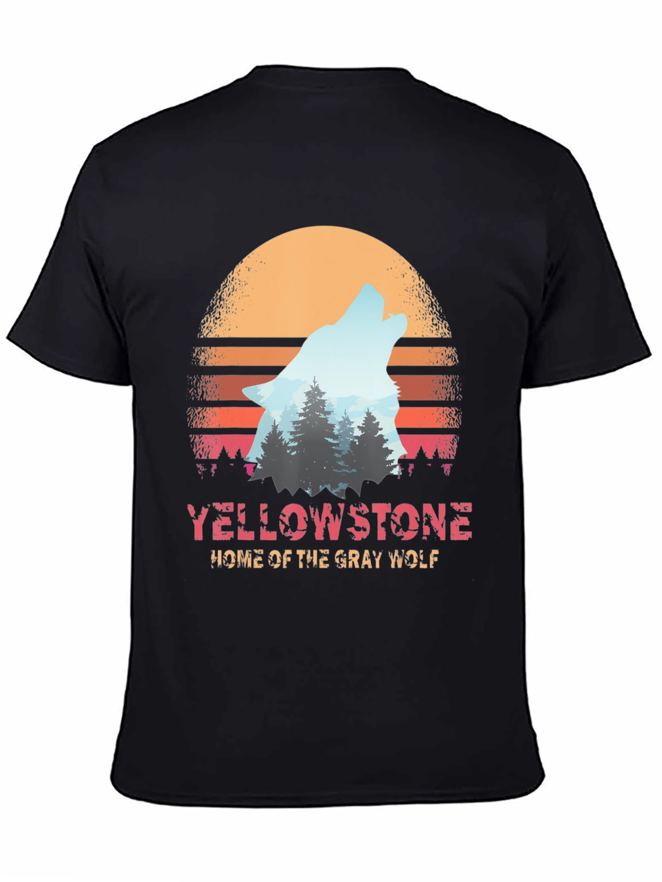 Yellowstone Gray Wolf Retro T-Shirt