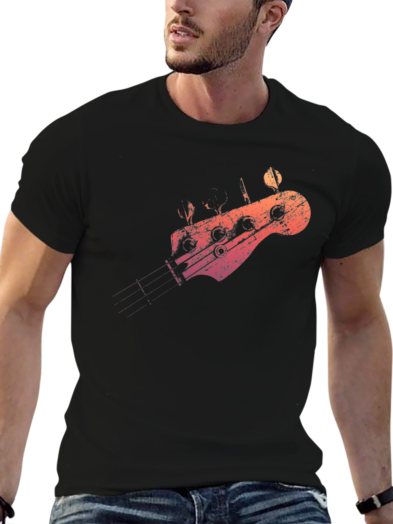 Bass Guitar Headstock Graphic T-Shirt