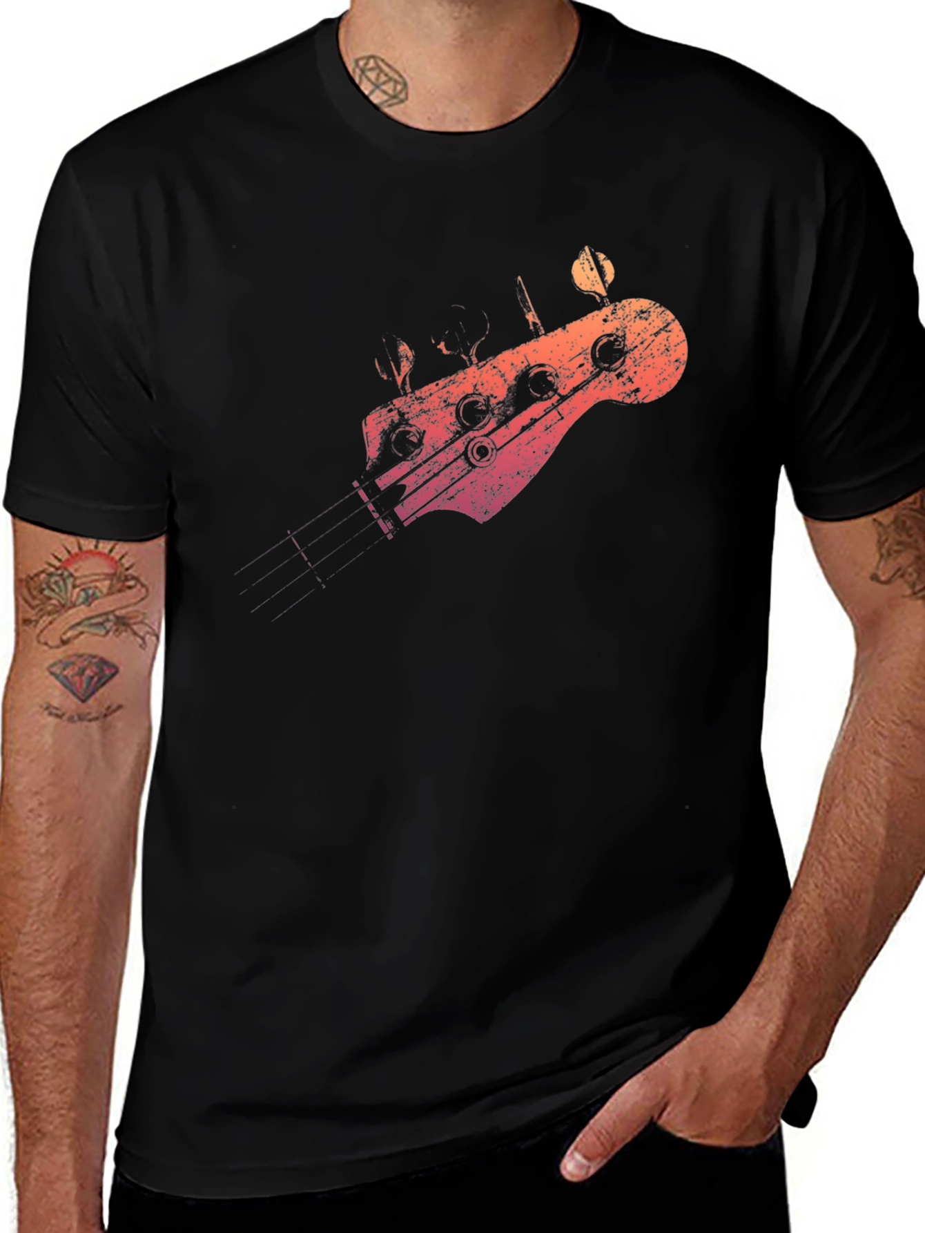 Bass Guitar Headstock Graphic T-Shirt