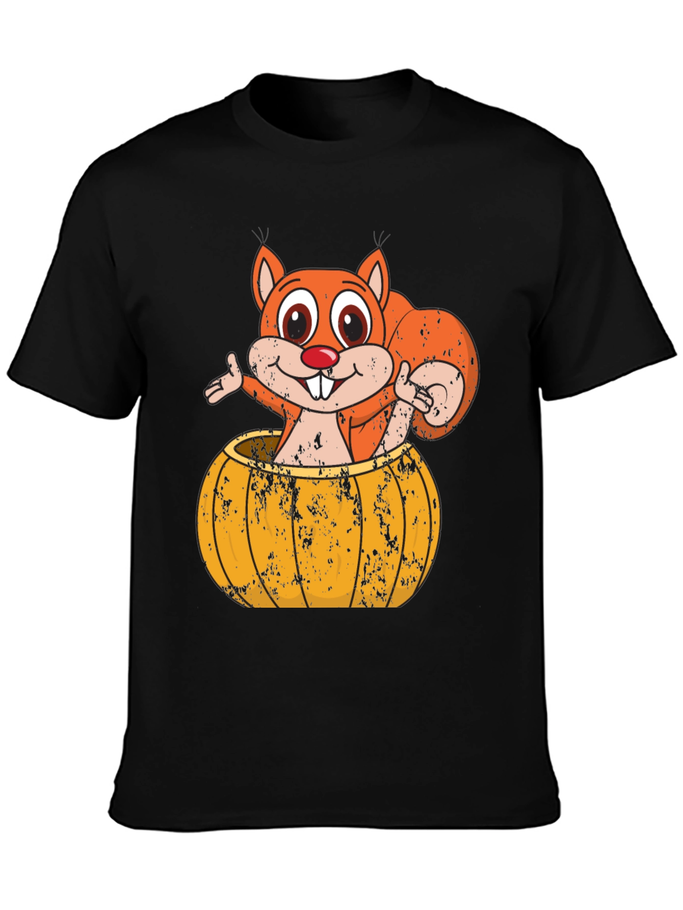 Squirrel Pumpkin T-Shirt - Fall Harvest Graphic Tee