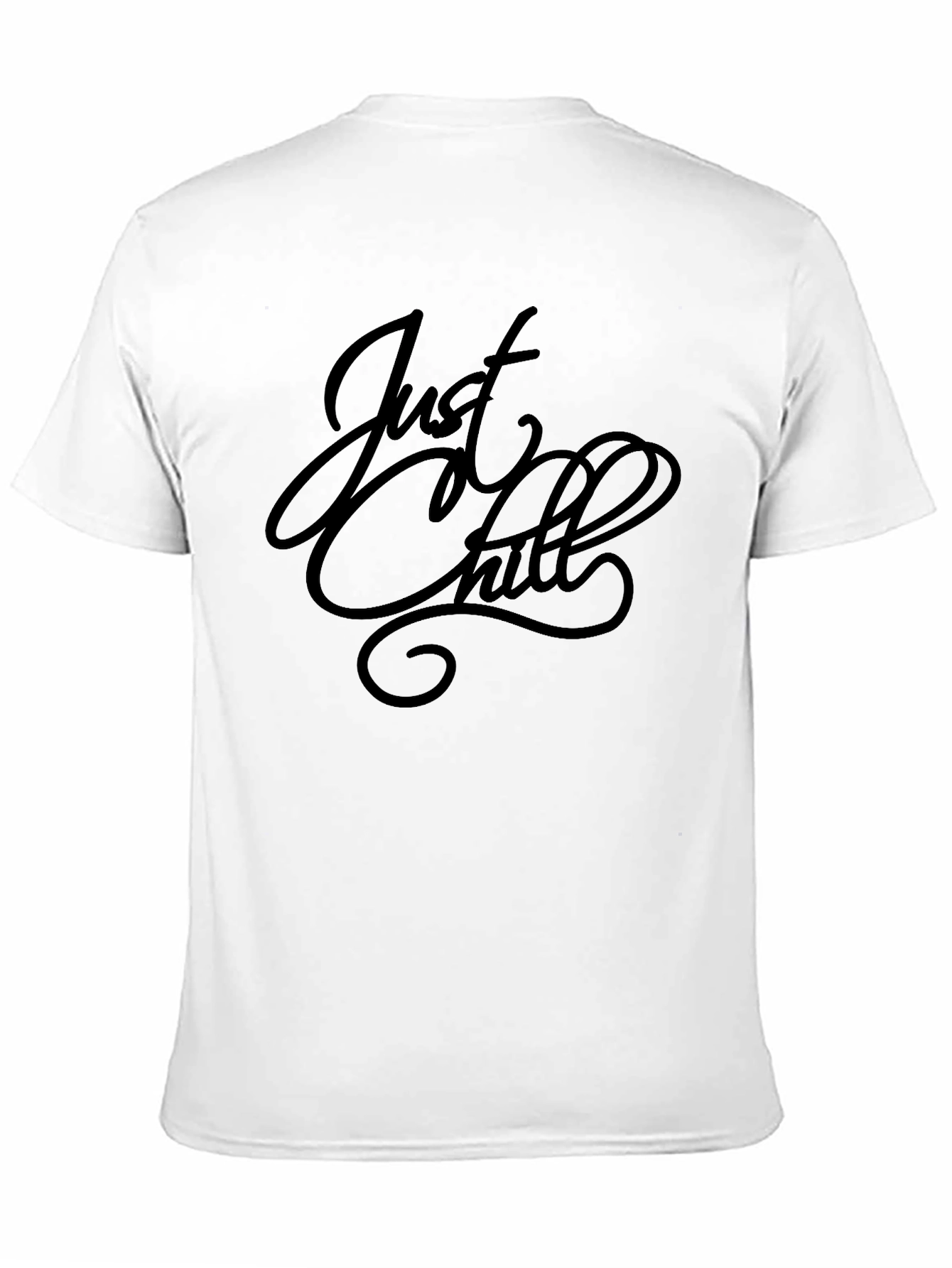 Just Chill Black Graphic Tee - Relaxed Fit