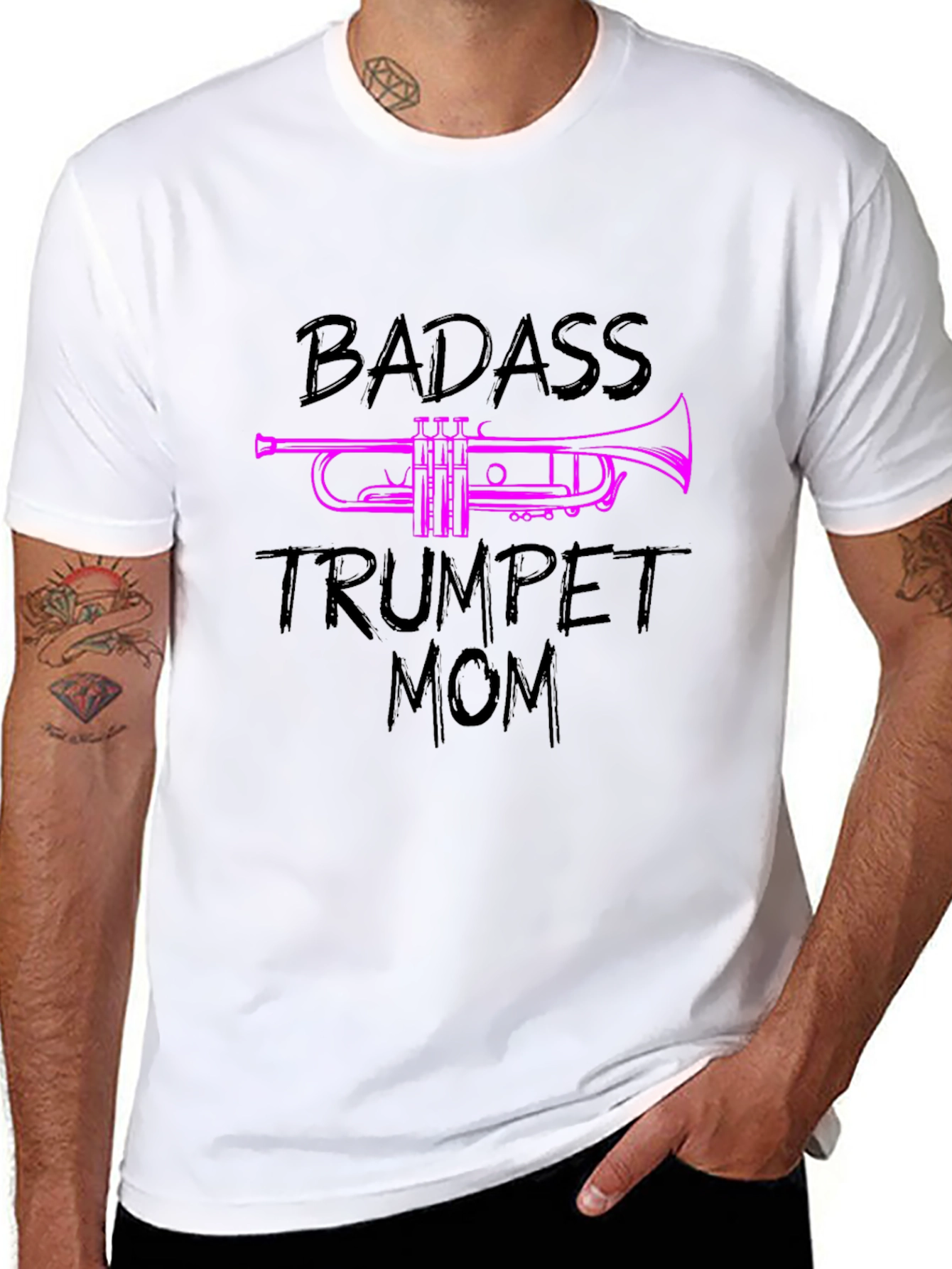 Badass Trumpet Mom Graphic T-Shirt