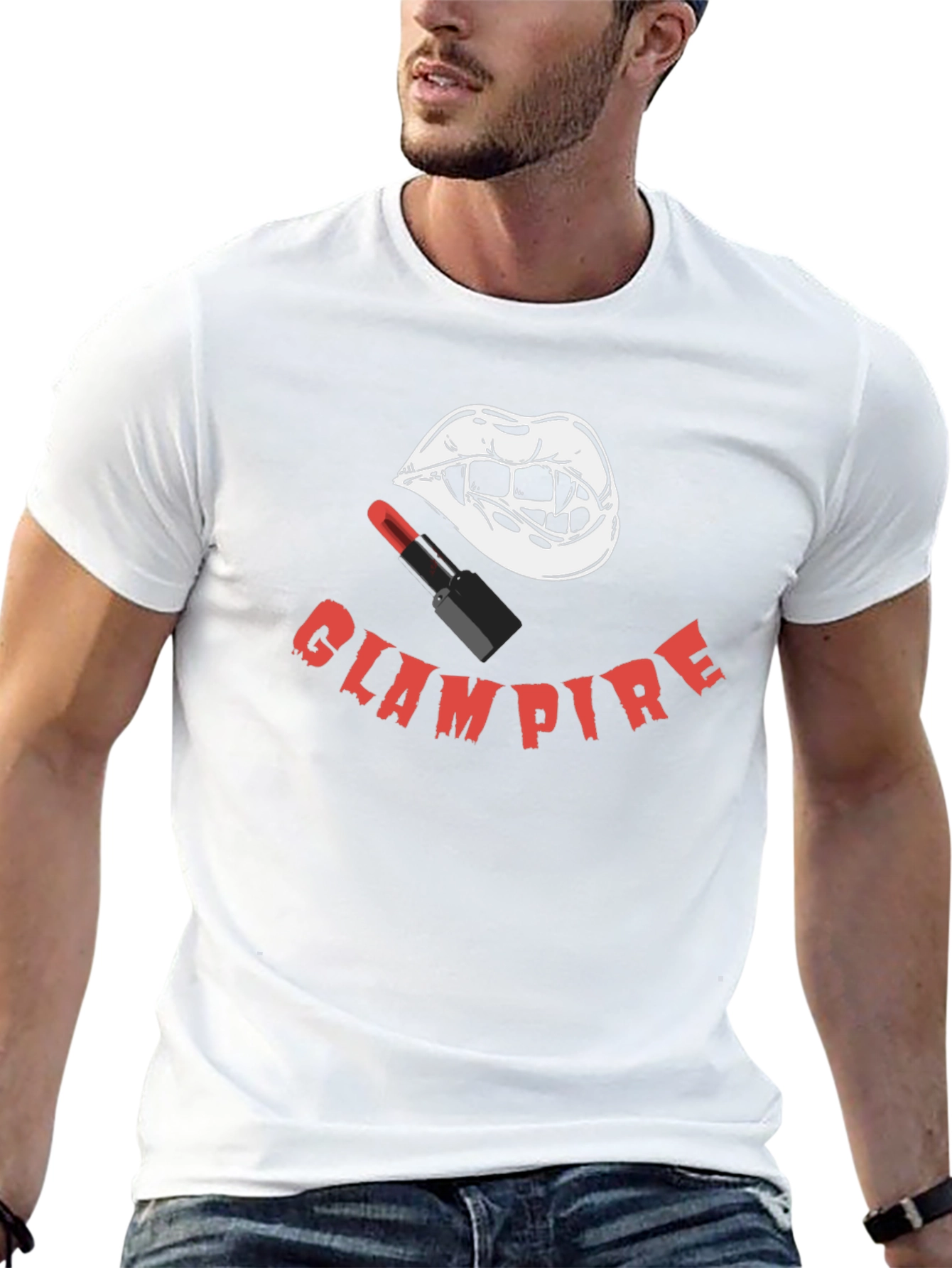 Glampire T-Shirt - Stylish Vampire Lips & Lipstick Tee