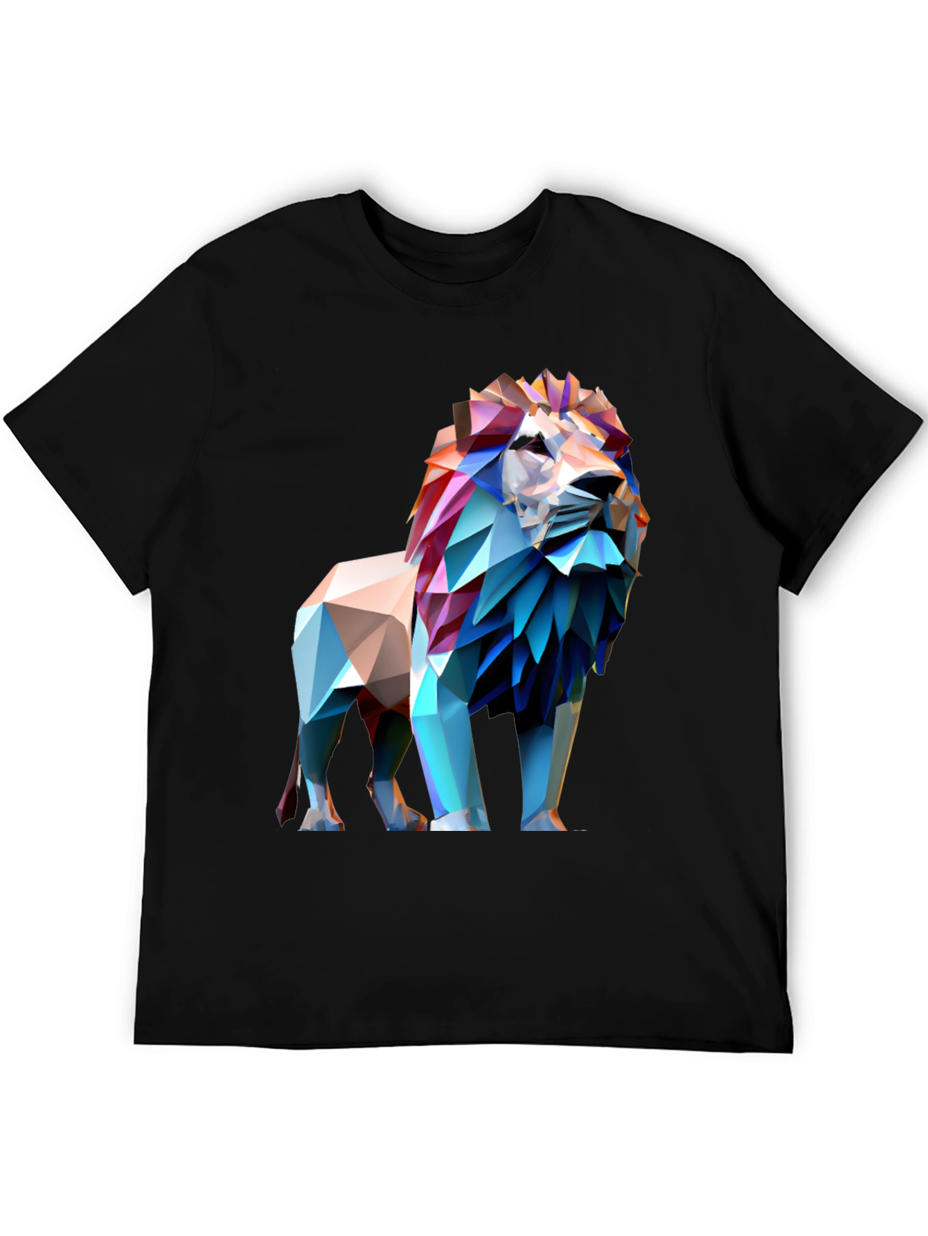 Geometric Lion Graphic Tee - Bold Style