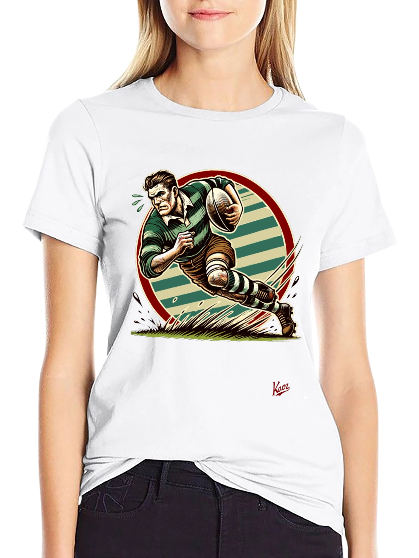 Rugby Player Graphic Tee - Sports Fan Apparel