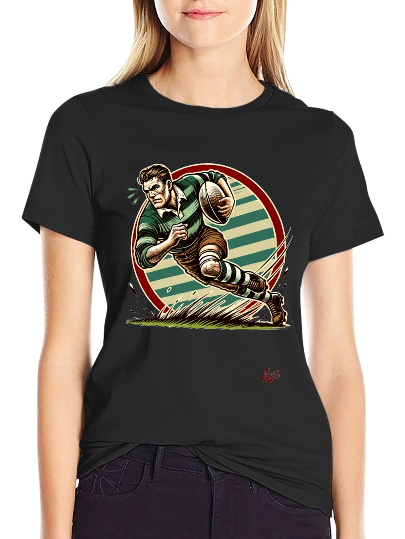 Rugby Player Graphic Tee - Sports Fan Apparel