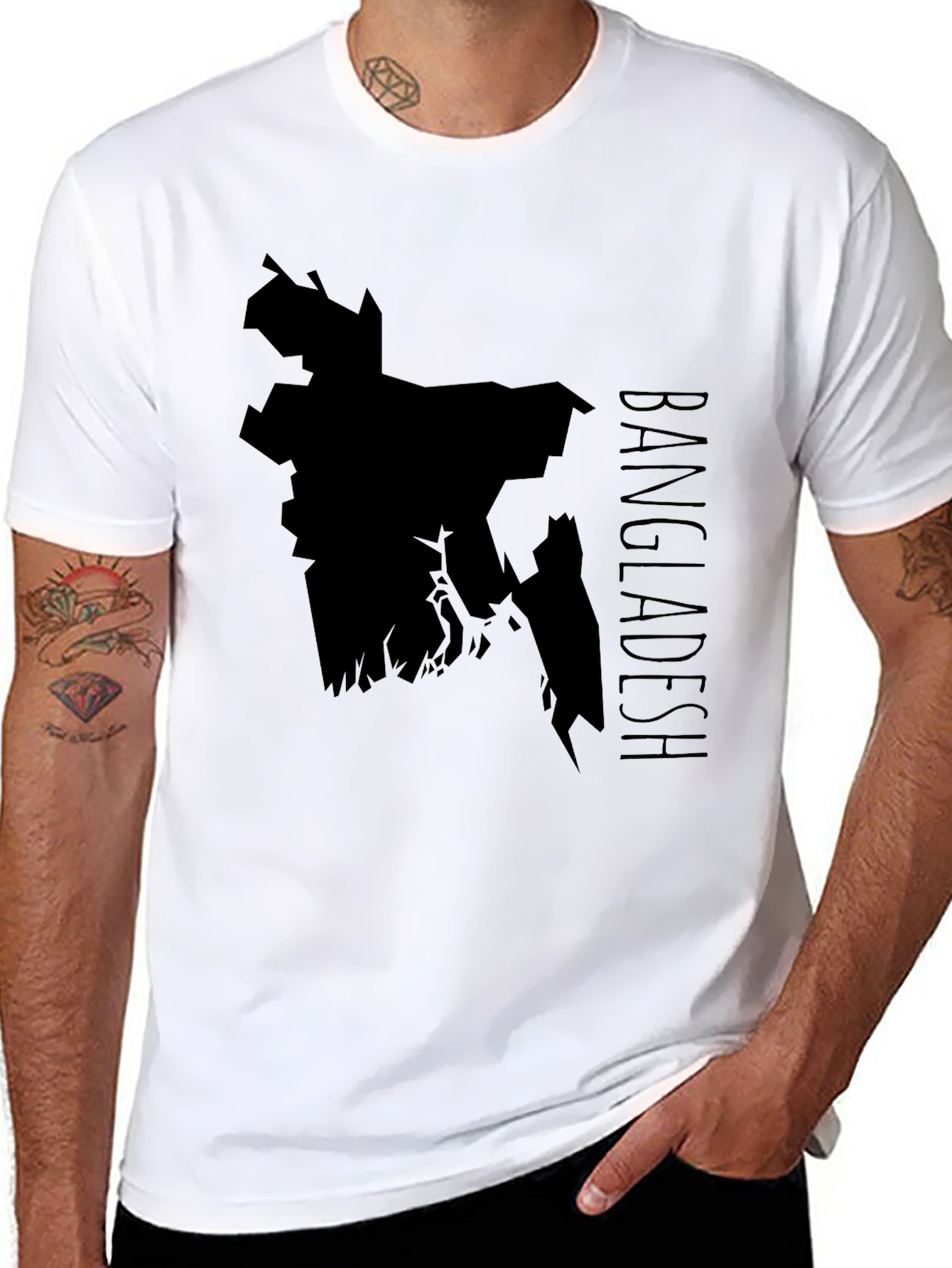 Bangladesh Map Graphic Tee - Black
