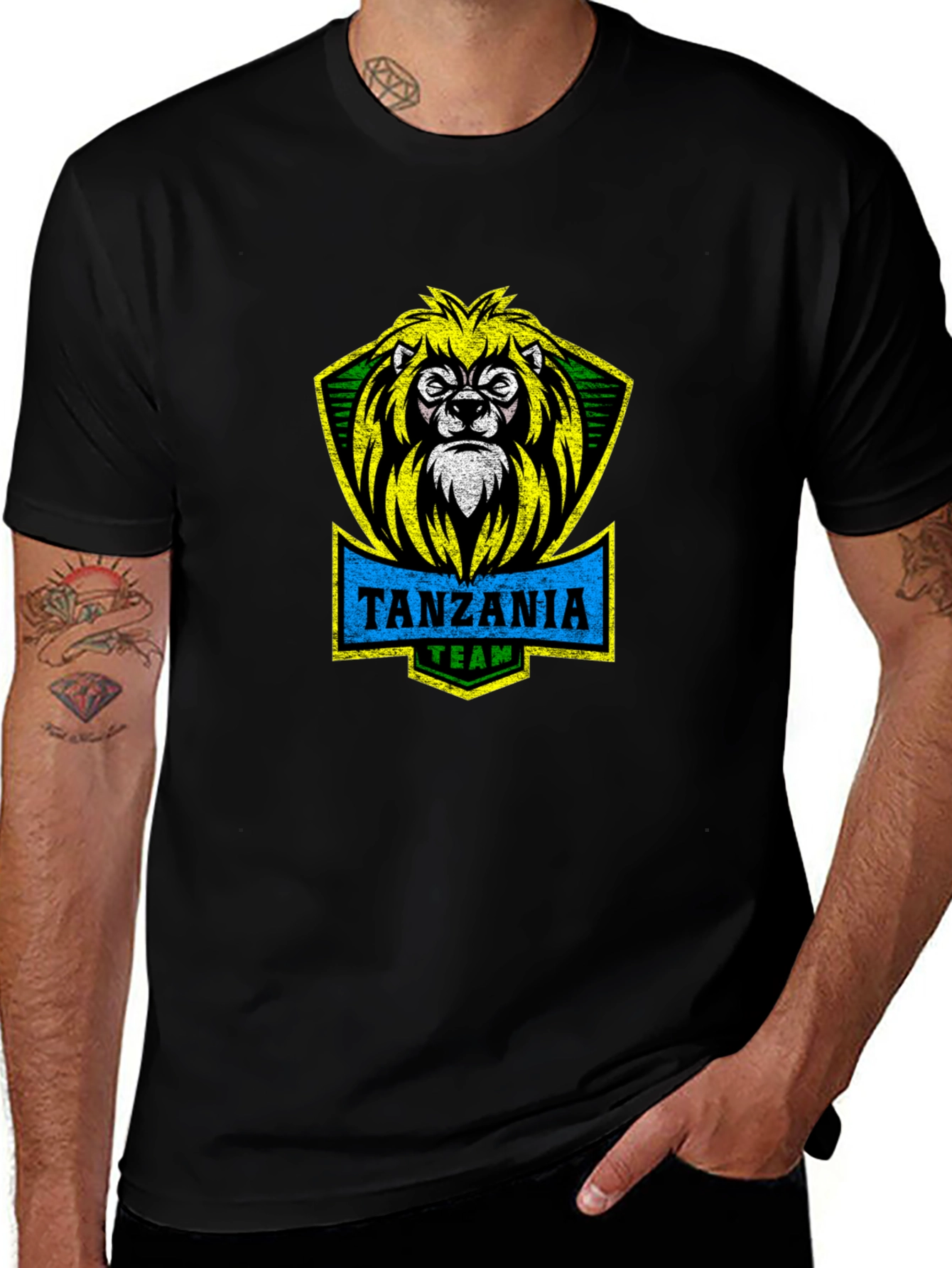 Tanzania Team Lion Graphic T-Shirt - Black