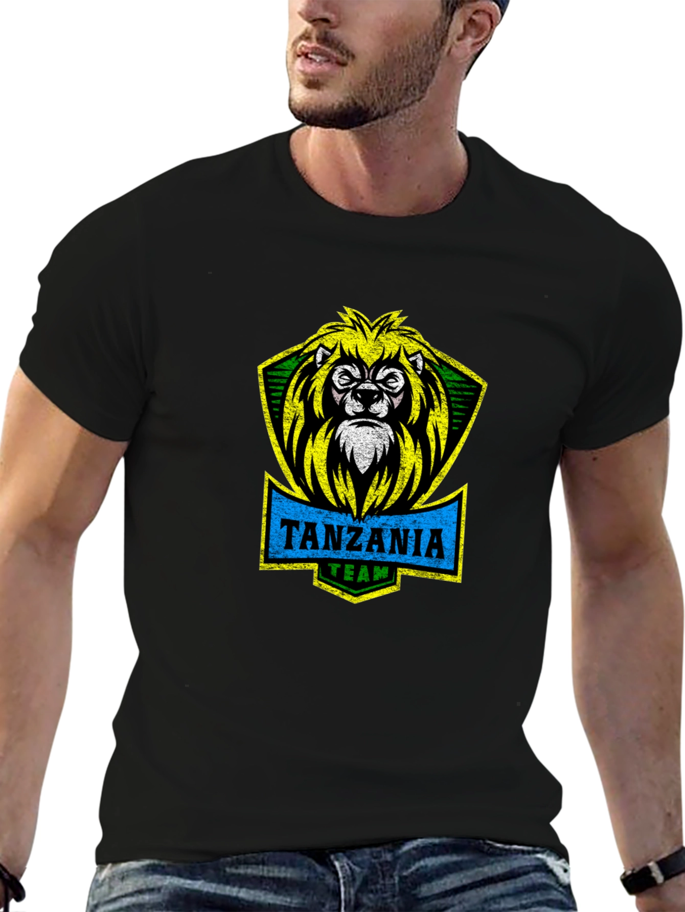 Tanzania Team Lion Graphic T-Shirt - Black