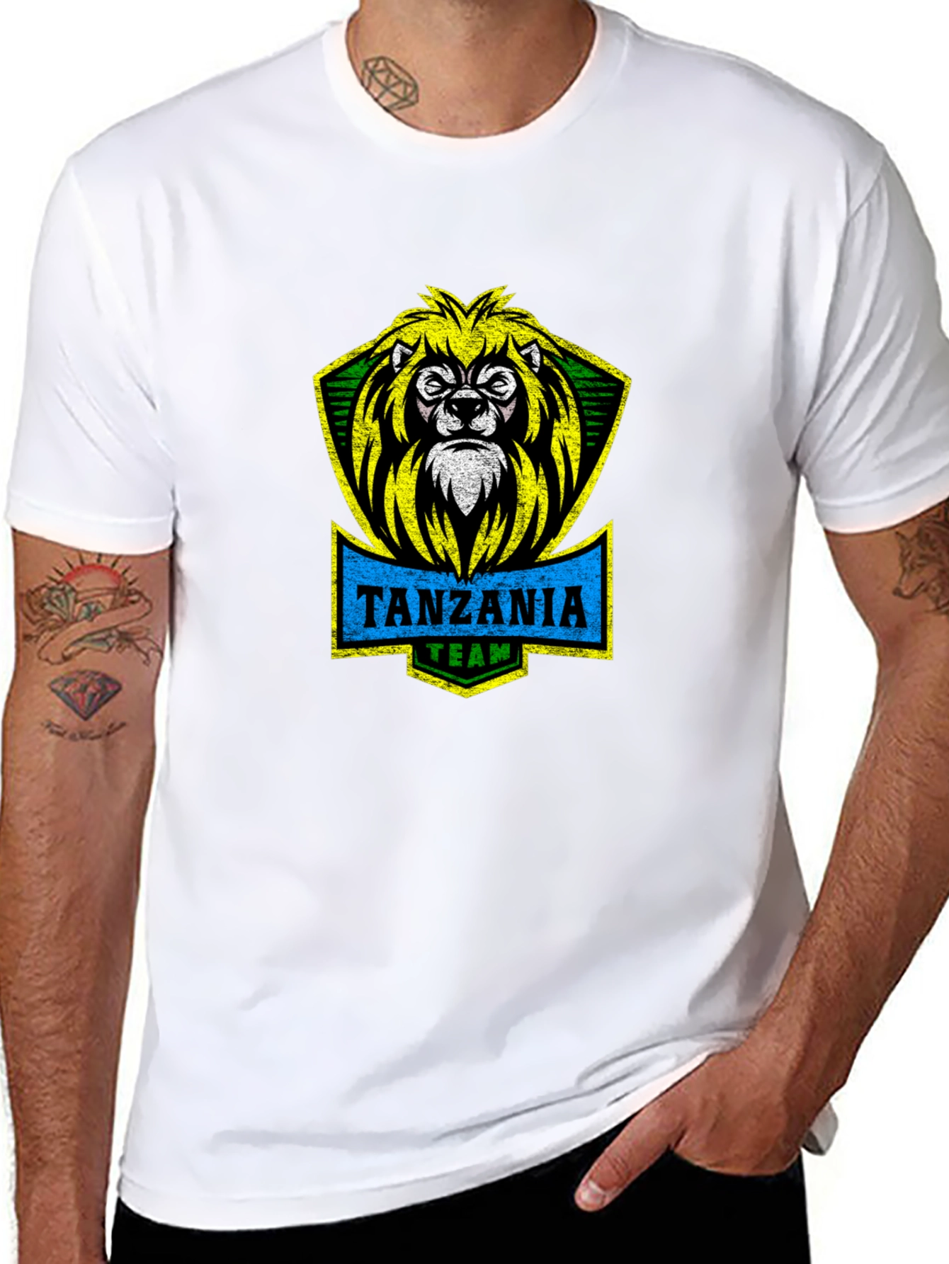 Tanzania Team Lion Graphic T-Shirt - Black