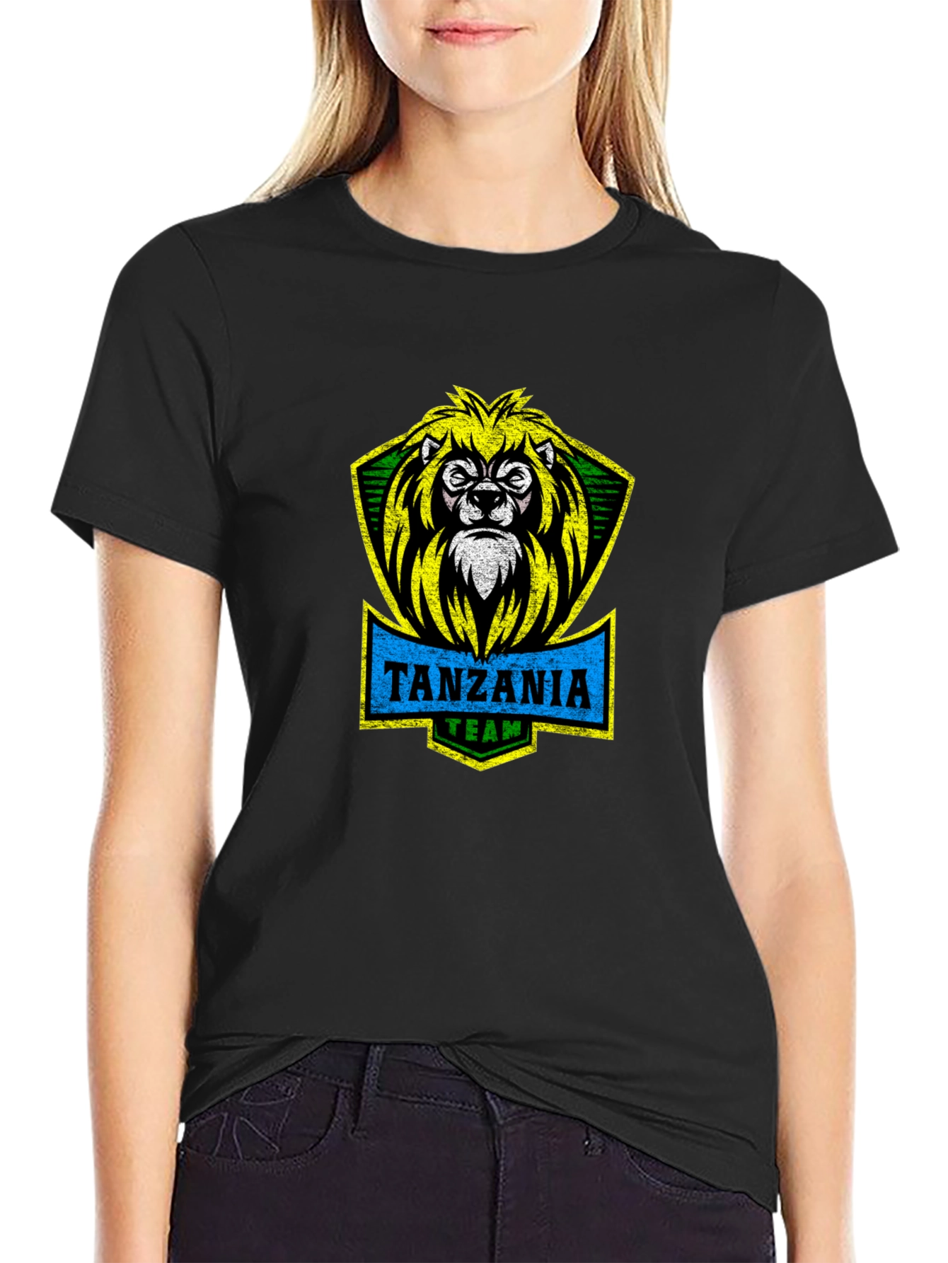 Tanzania Team Lion Graphic T-Shirt - Black