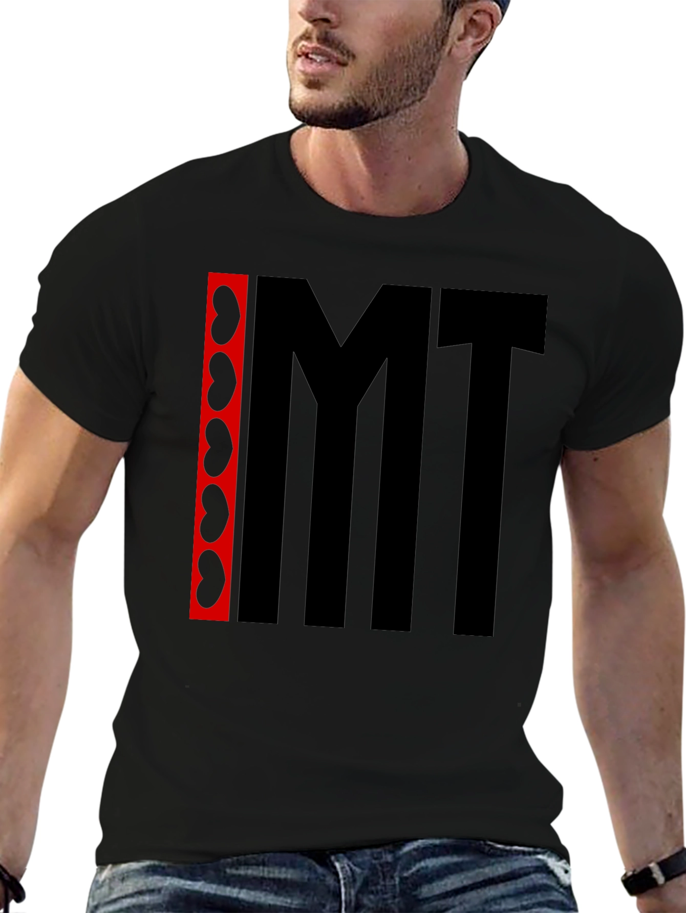 Funny I Heart MT Black Graphic Tee