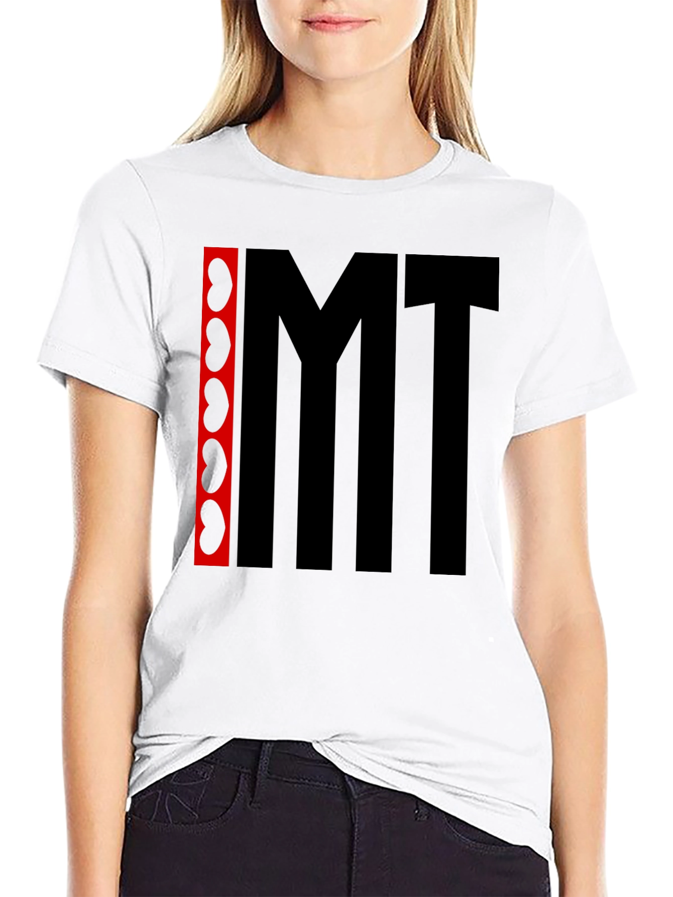 Funny I Heart MT Black Graphic Tee