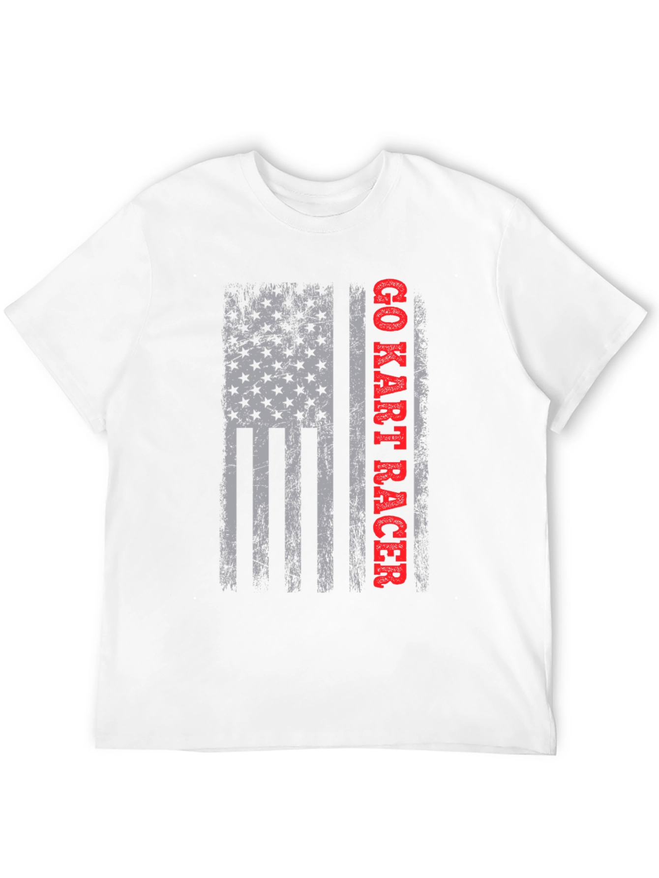 Go Kart Racer American Flag Graphic T-Shirt