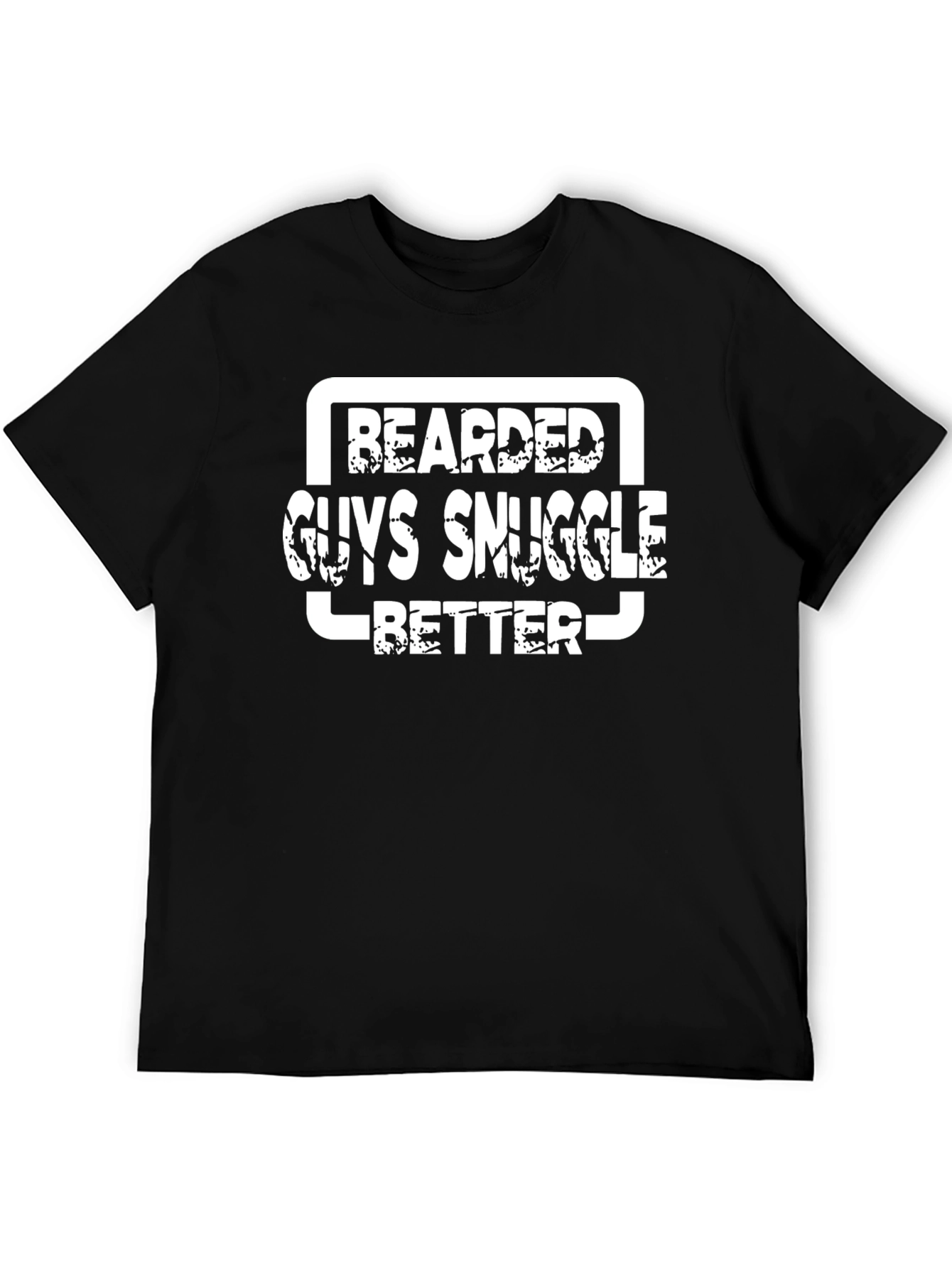 Bearded Guys Snuggle Better Black T-Shirt