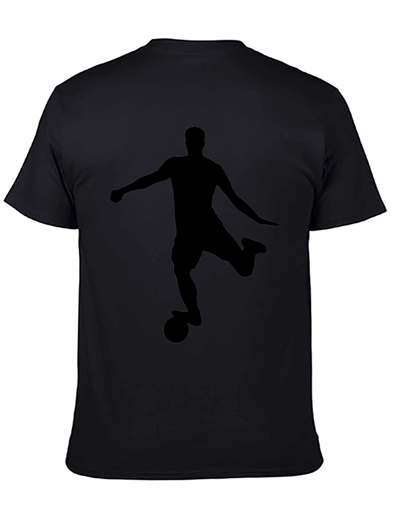 Soccer Player Silhouette Black T-Shirt