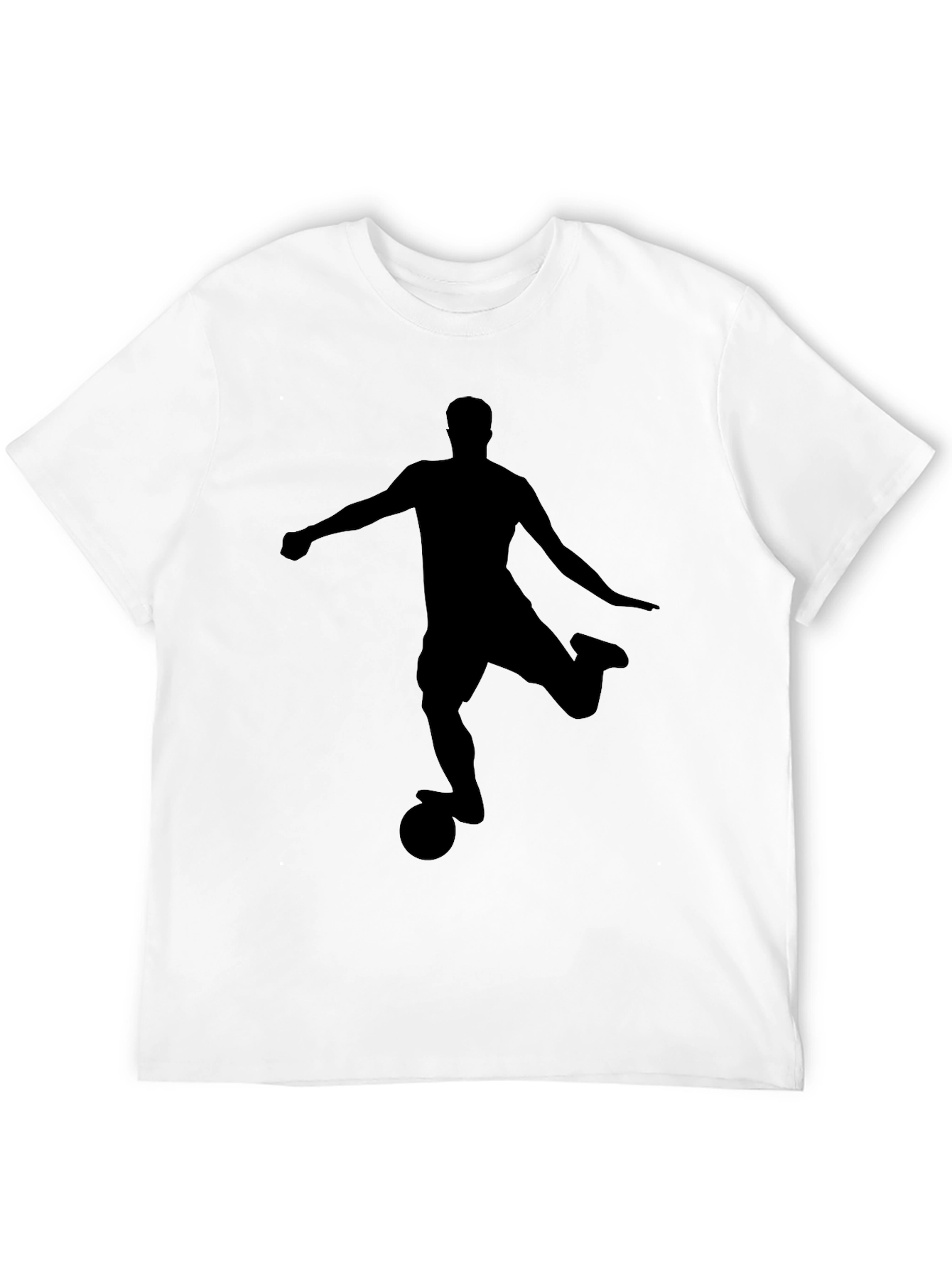 Soccer Player Silhouette Black T-Shirt