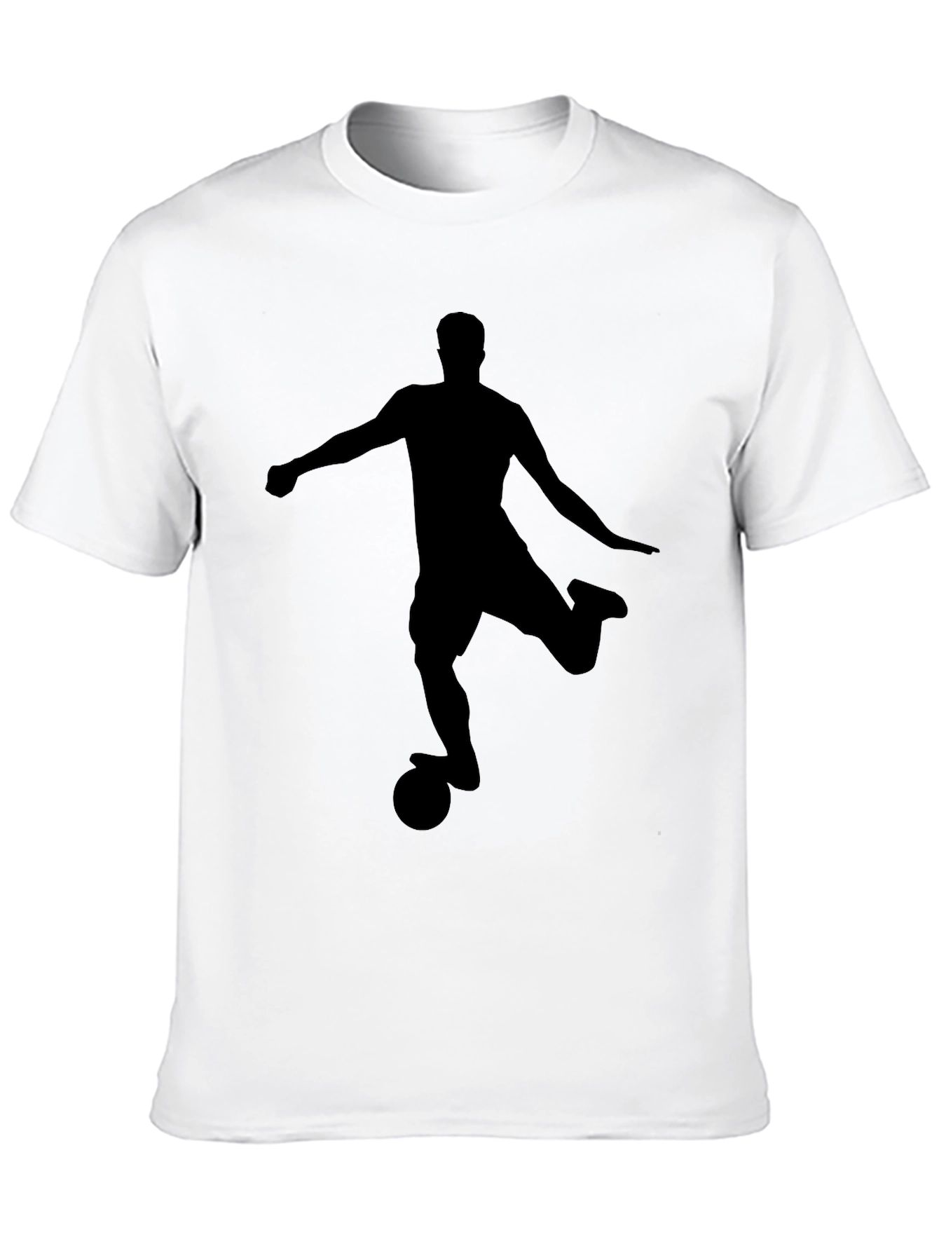 Soccer Player Silhouette Black T-Shirt