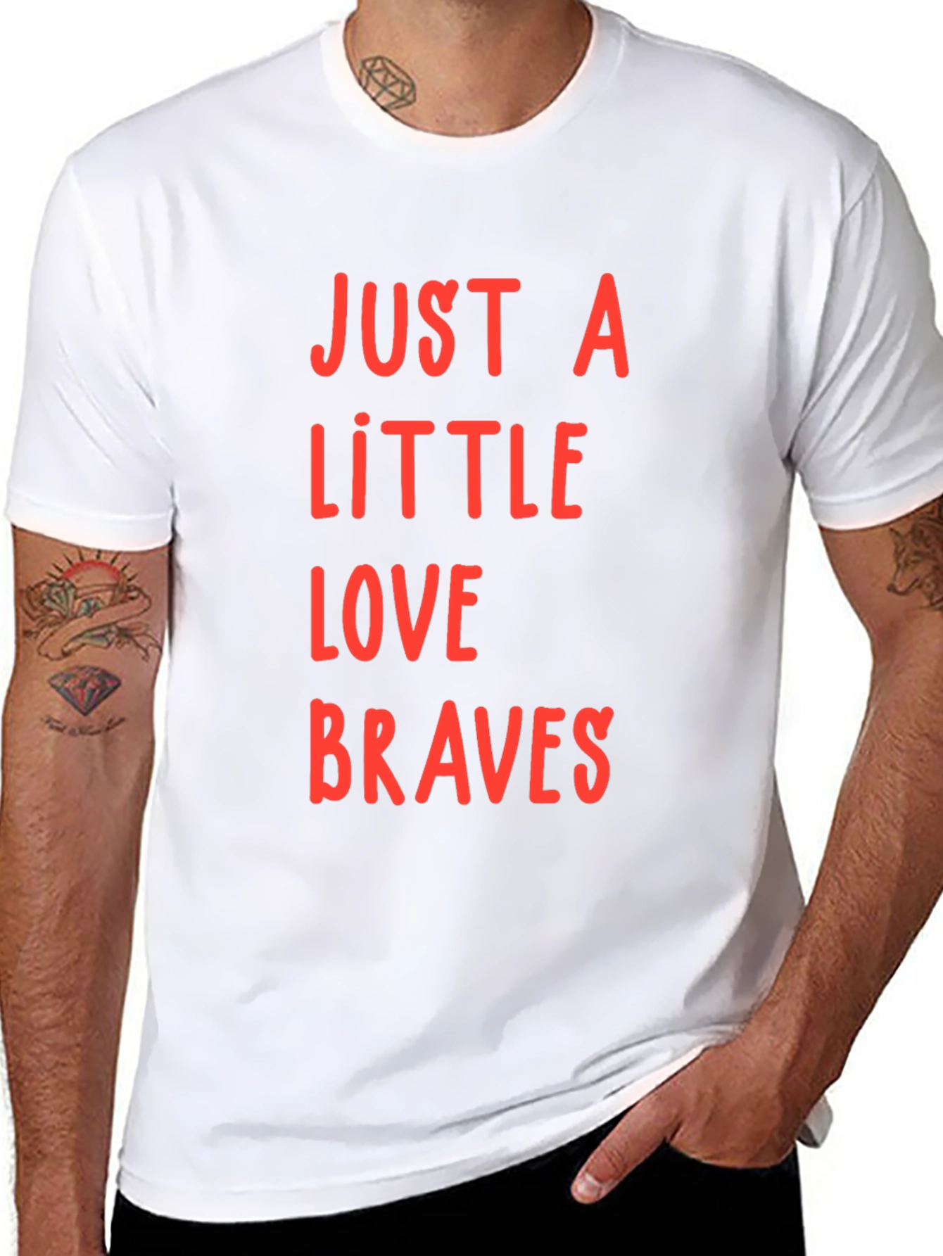 Just A Little Love Braves Black T-Shirt