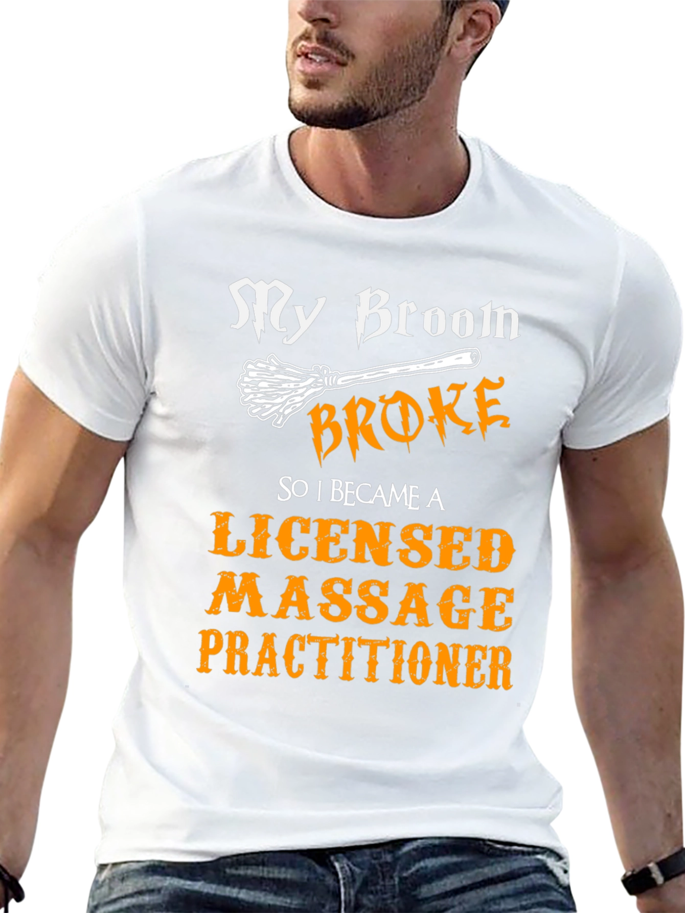 Broom Broke Massage Practitioner Graphic Tee