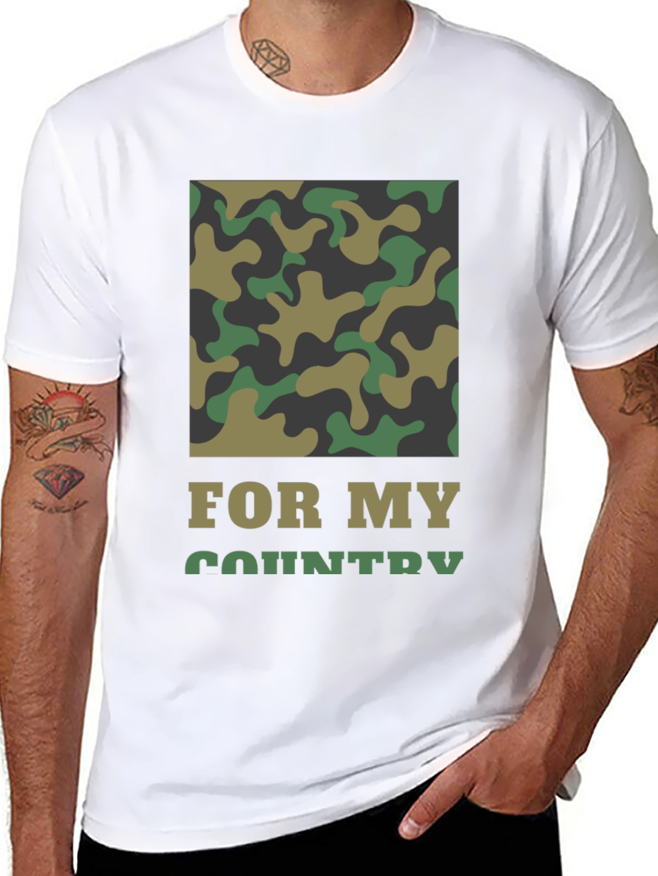 For My Country Camo T-Shirt