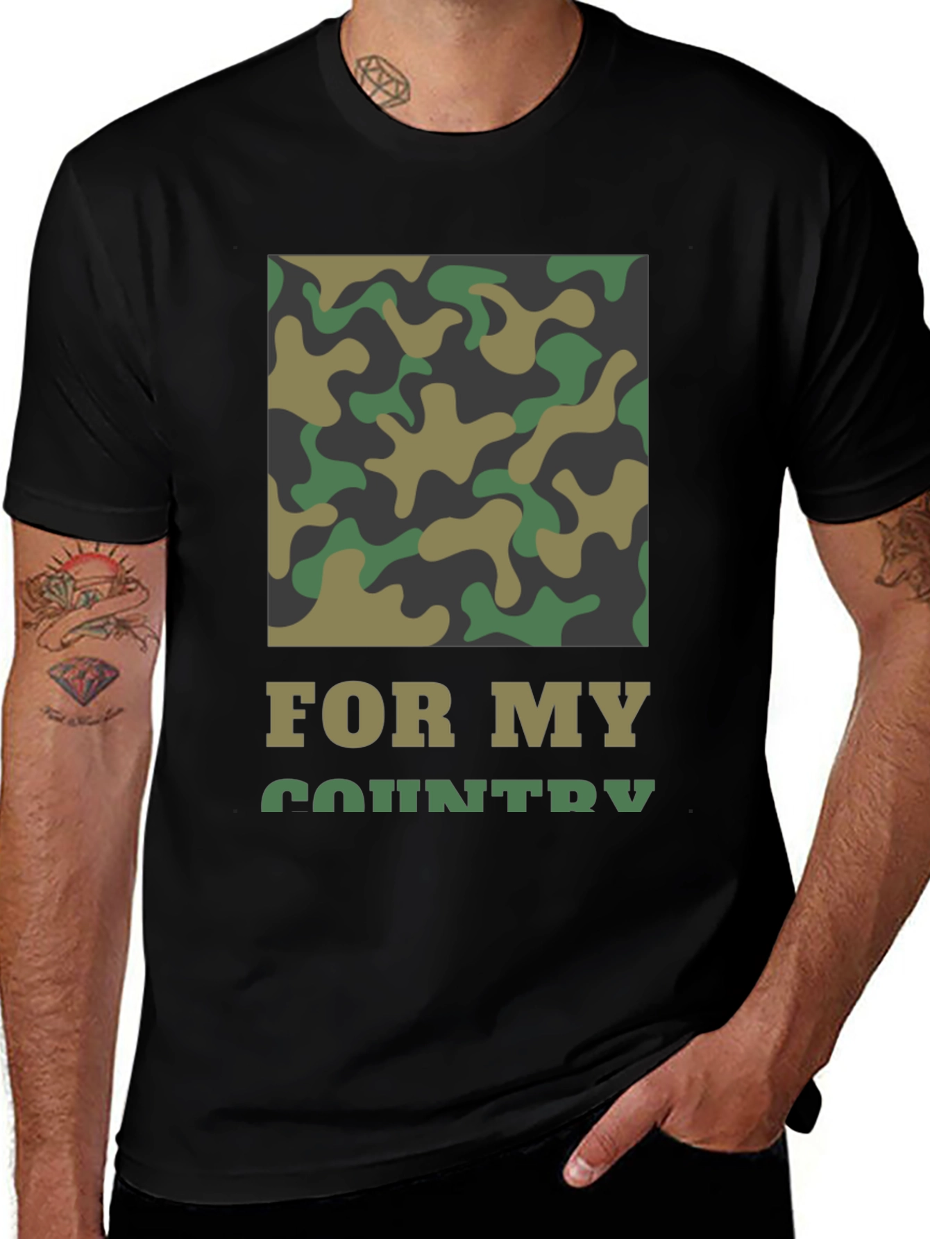 For My Country Camo T-Shirt
