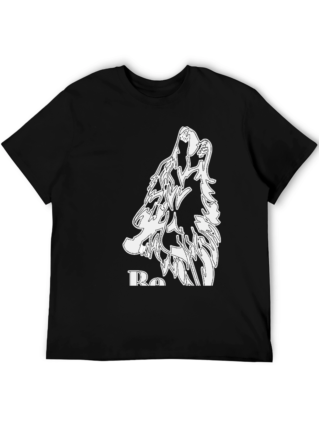 Wolf Howl Graphic Black T-Shirt