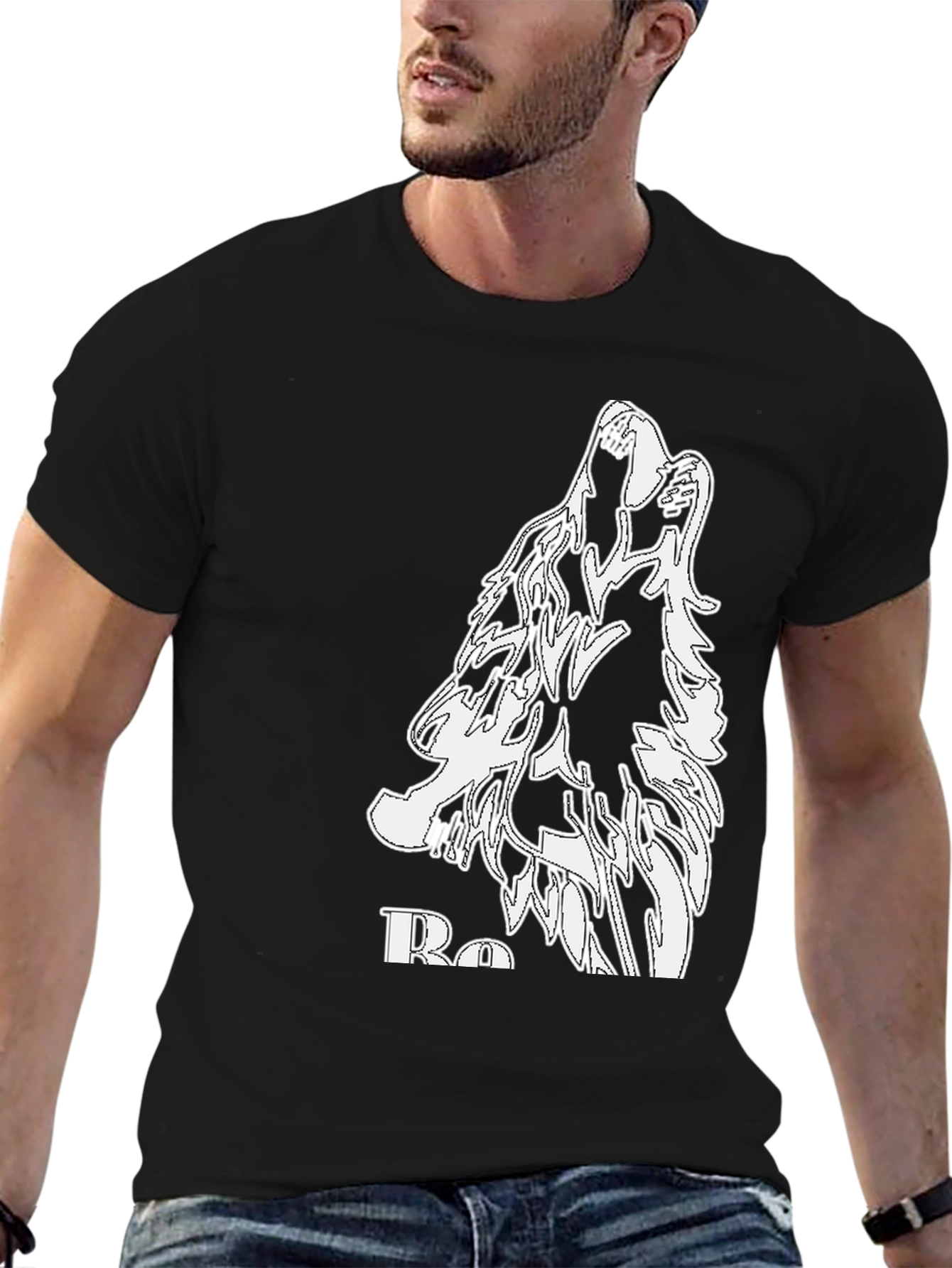 Wolf Howl Graphic Black T-Shirt