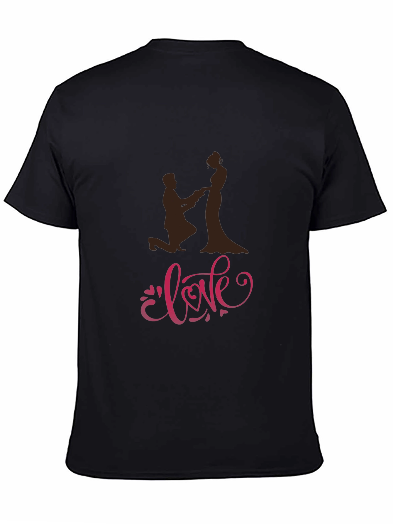 Love Proposal Graphic T-Shirt - Black
