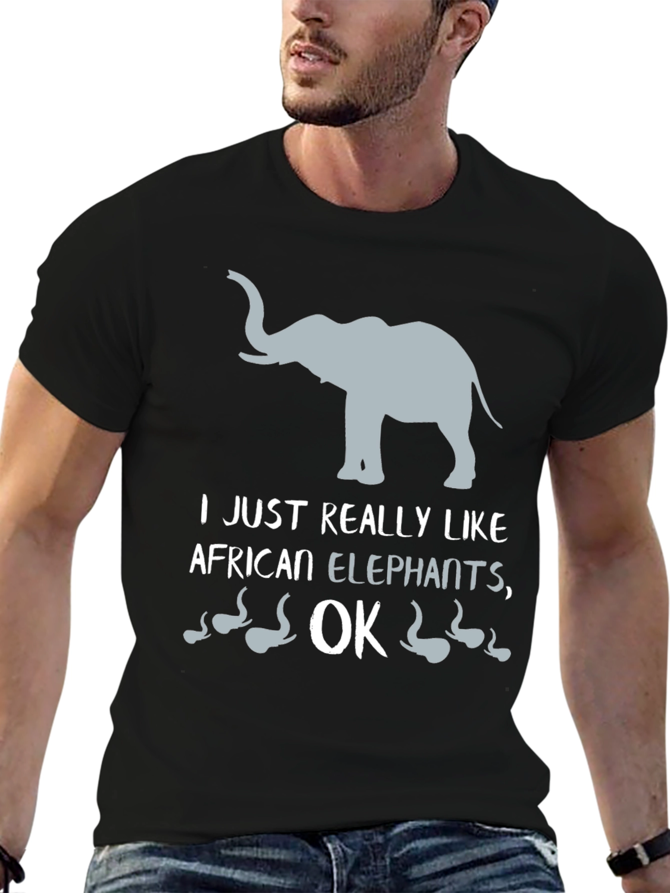 African Elephant Lover Black T-Shirt