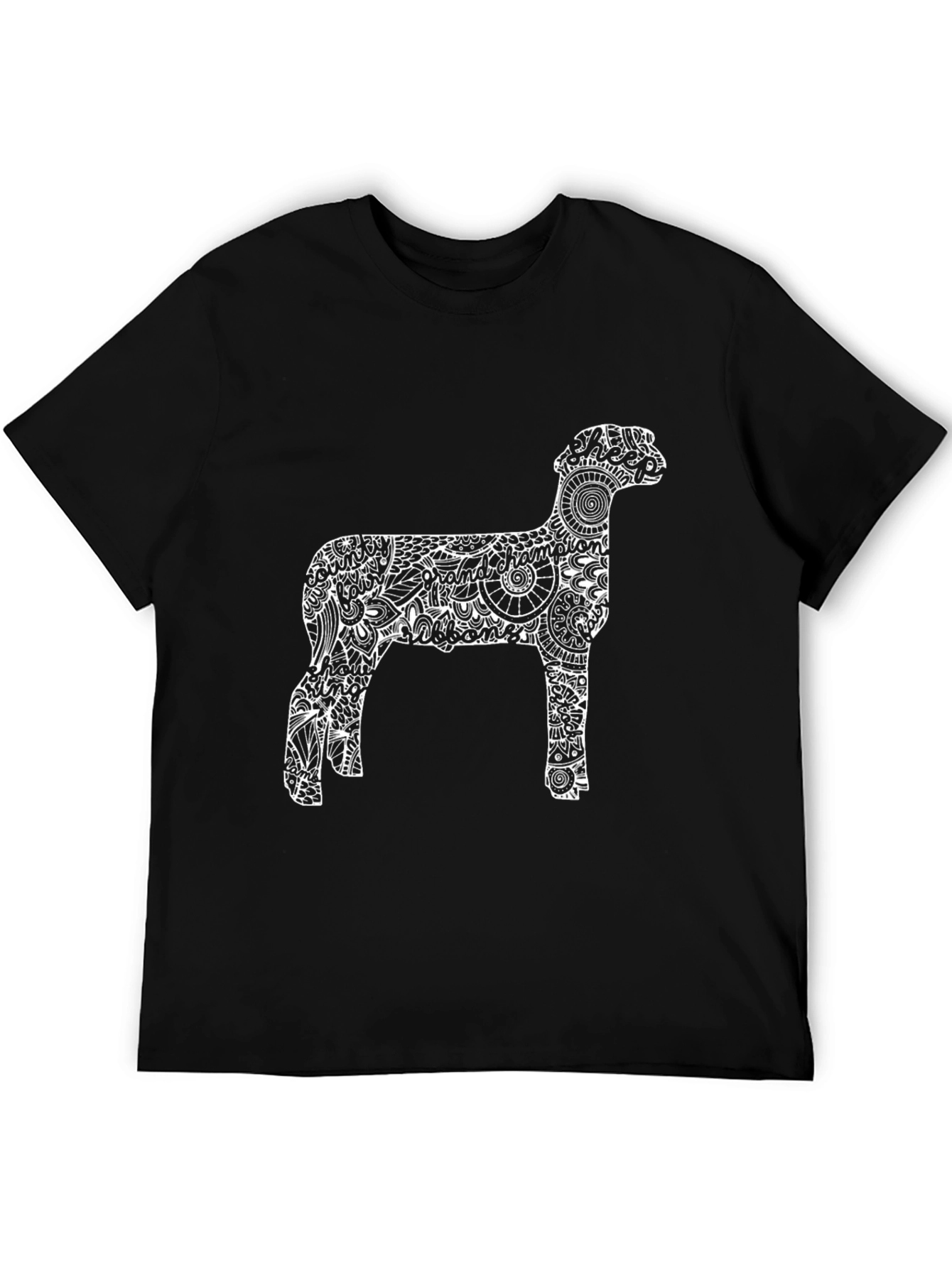 Unique Sheep Graphic Tee - Stylish Mens Black T-Shirt