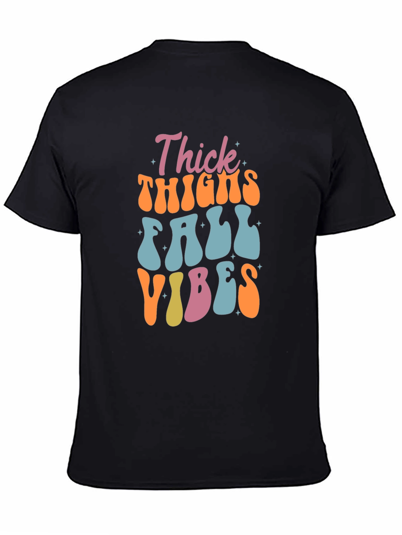 Thick Thighs Fall Vibes Black Graphic Tee