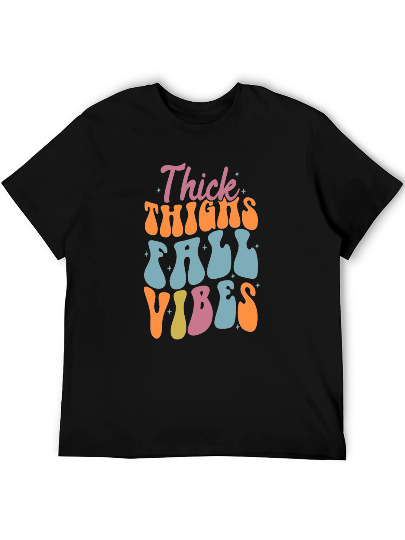 Thick Thighs Fall Vibes Black Graphic Tee