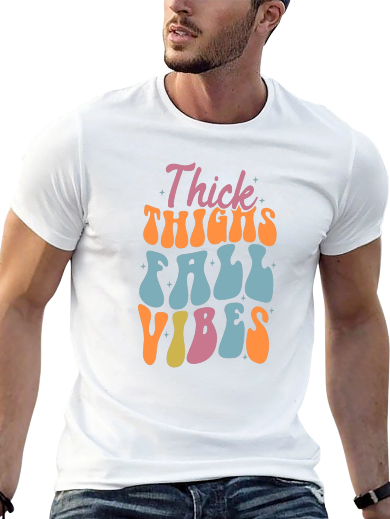 Thick Thighs Fall Vibes Black Graphic Tee