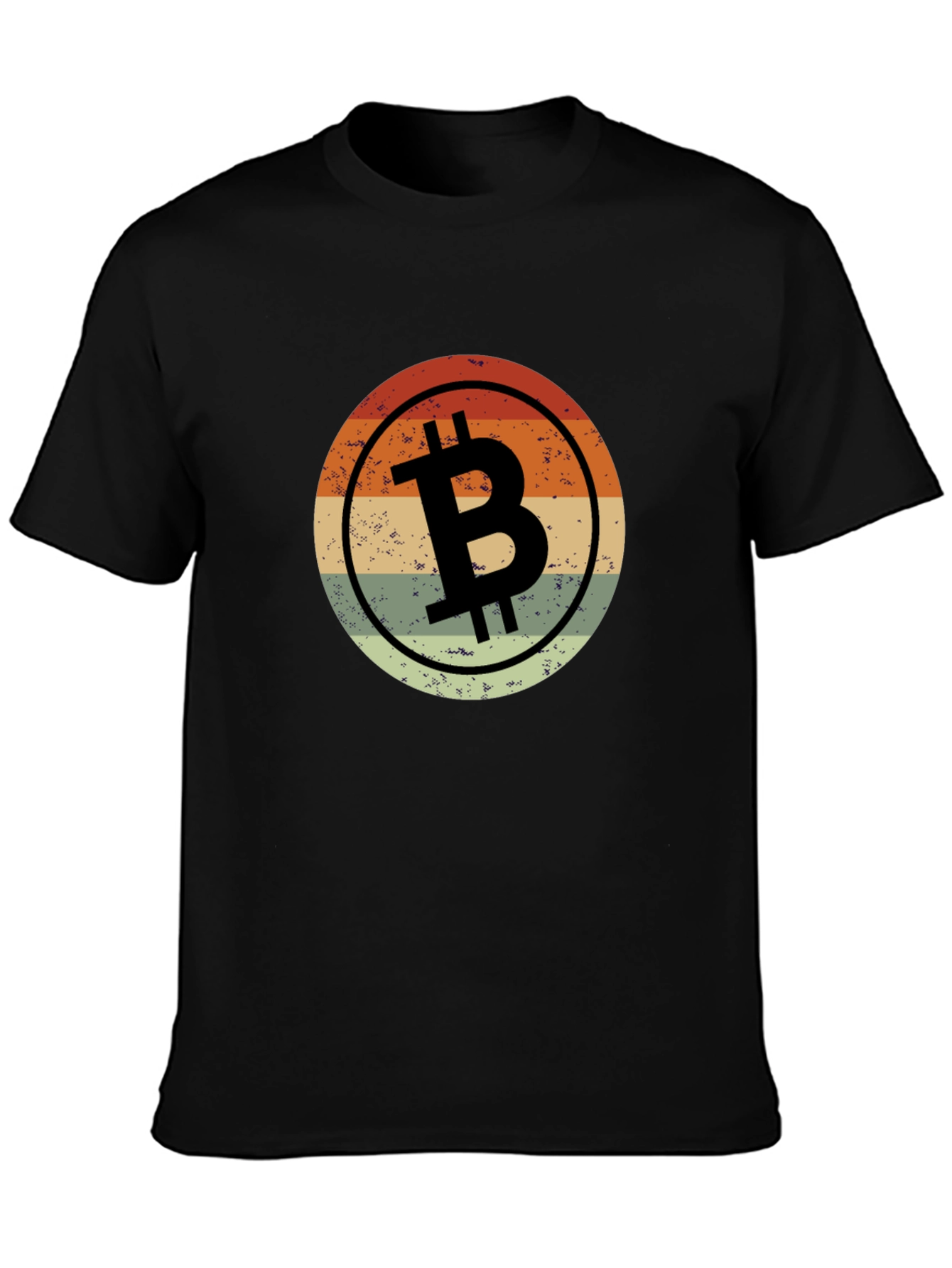 Retro Bitcoin BTC Logo Black T-Shirt
