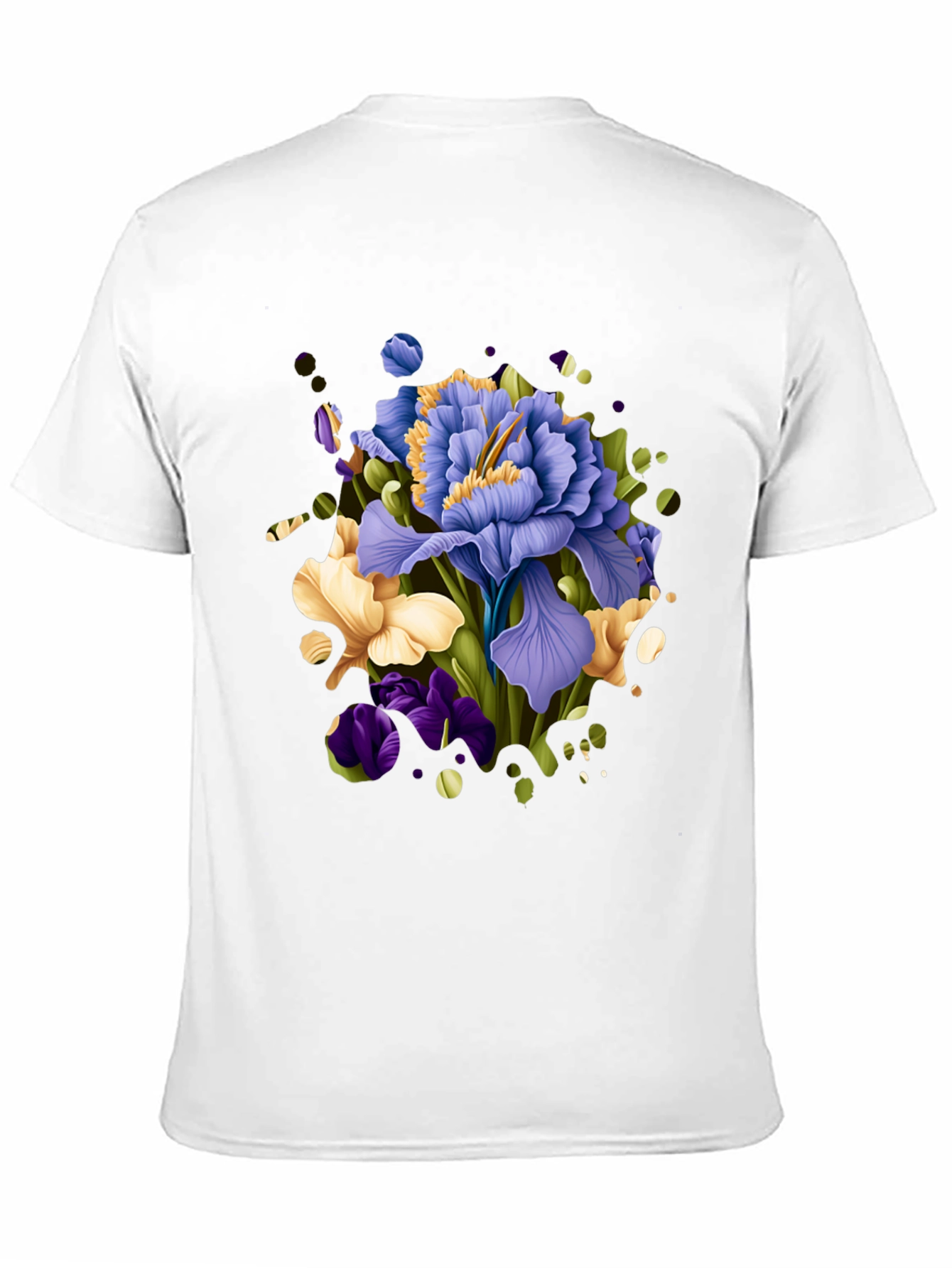 Floral Iris Graphic Black T-Shirt