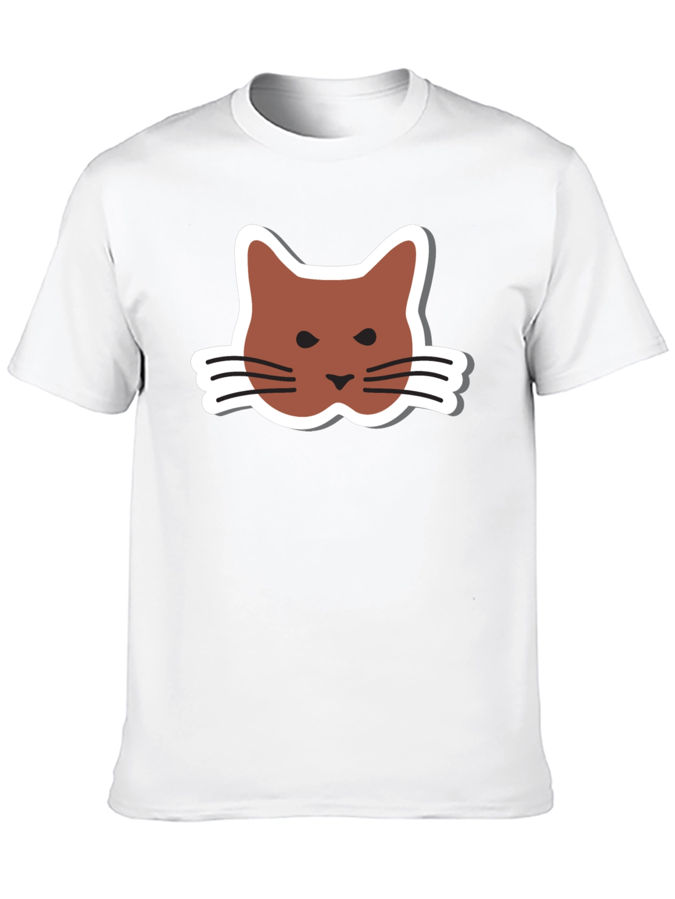 Cat Face Graphic Black T-Shirt
