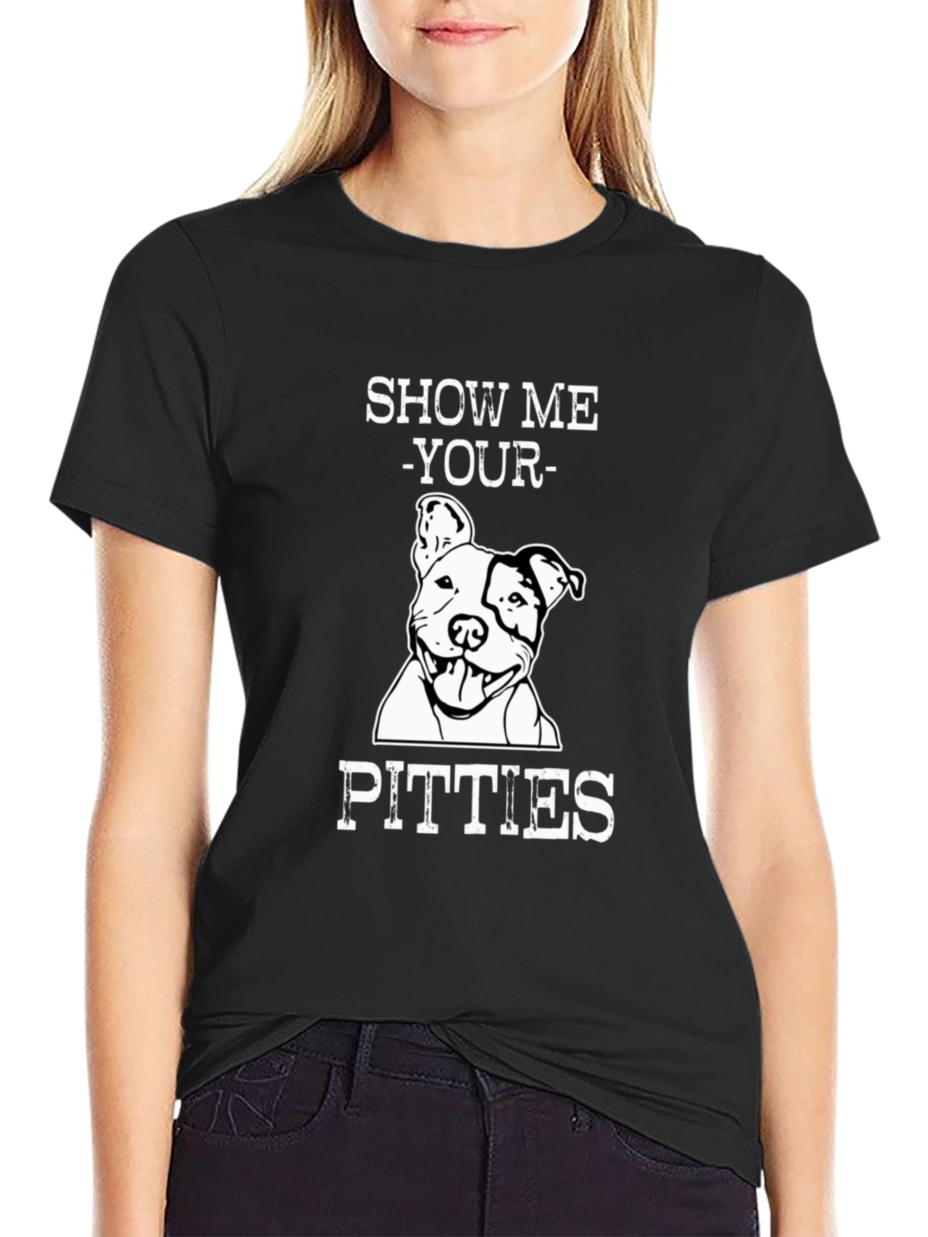Show Me Your Pitties Funny Dog T-Shirt