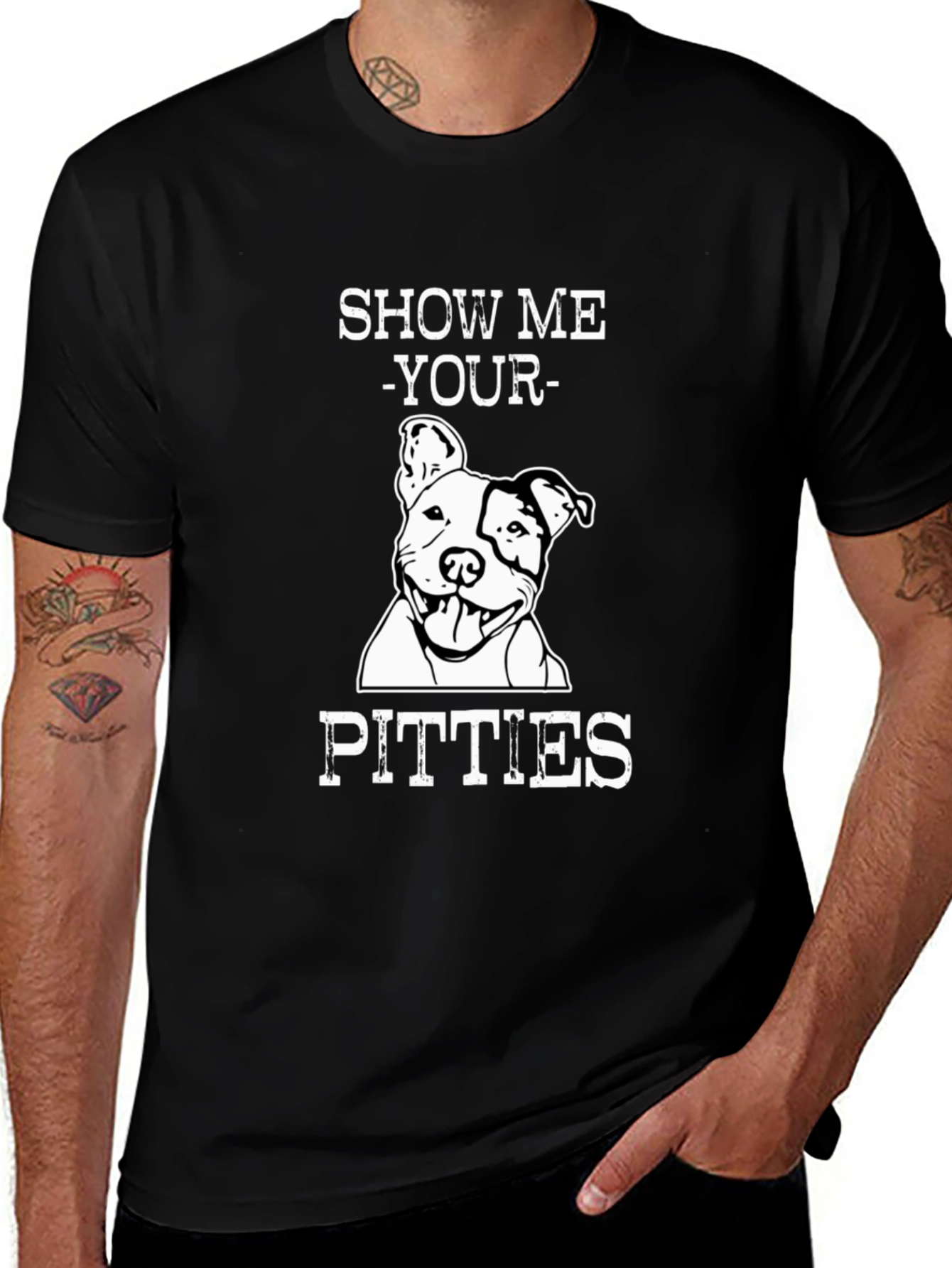 Show Me Your Pitties Funny Dog T-Shirt