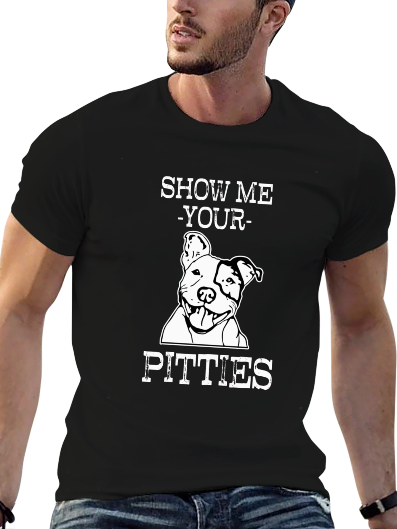 Show Me Your Pitties Funny Dog T-Shirt